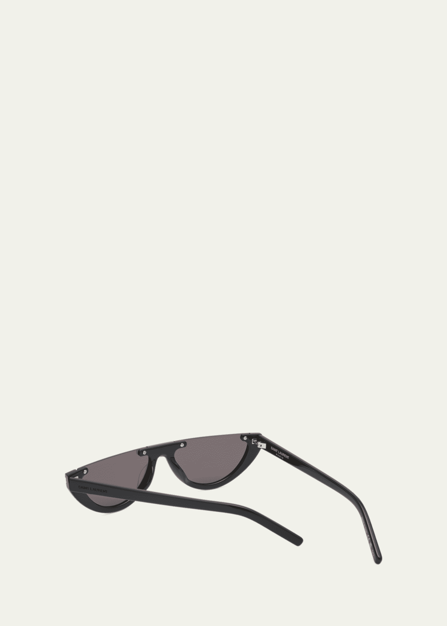 Saint Laurent Logo Round Half Moon Acetate Sunglasses
