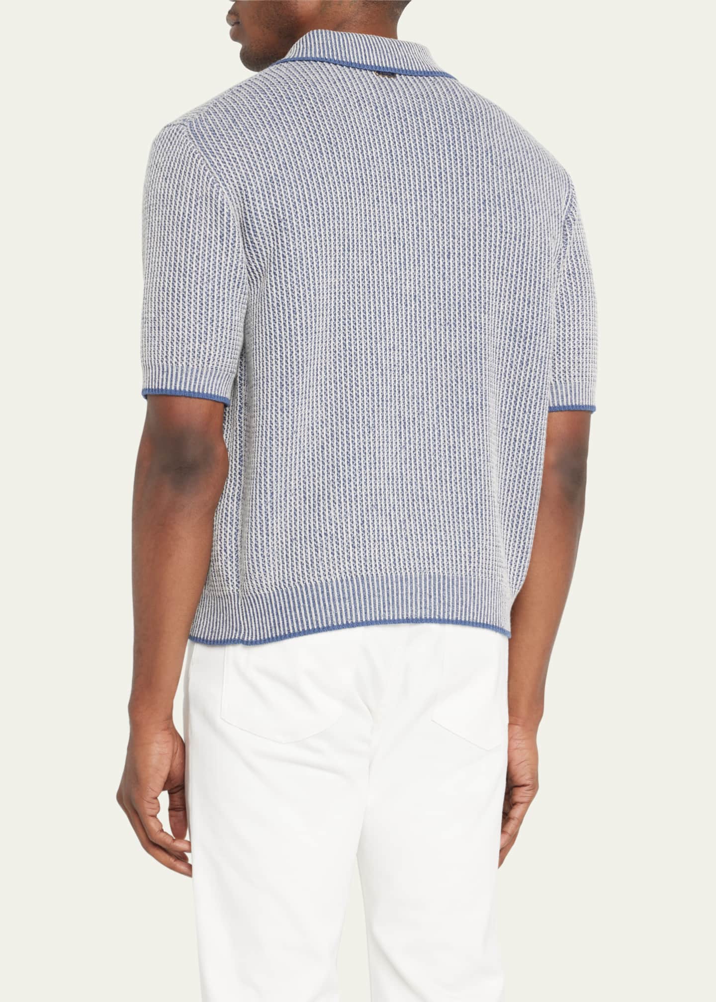 Agnona Men's Knit Polo Shirt Bergdorf Goodman