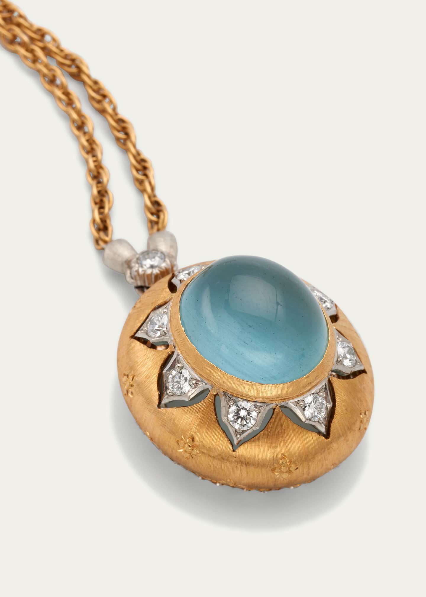 Buccellati Macri Color Pendant with Aquamarine and Diamonds
