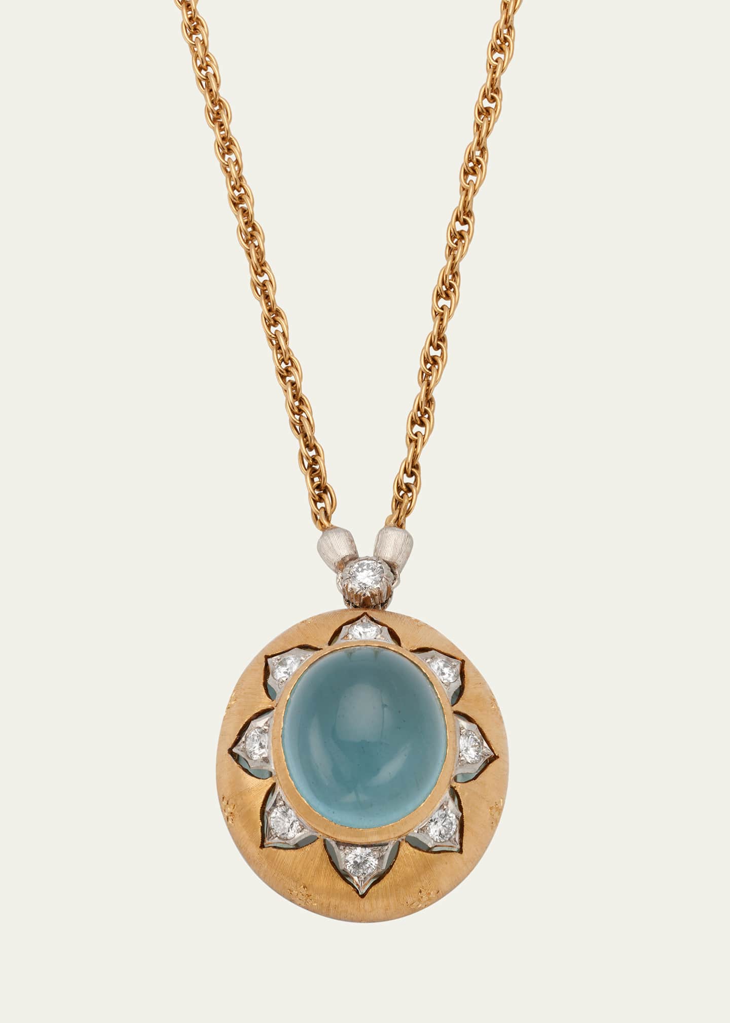 Buccellati Macri Color Pendant with Aquamarine and Diamonds