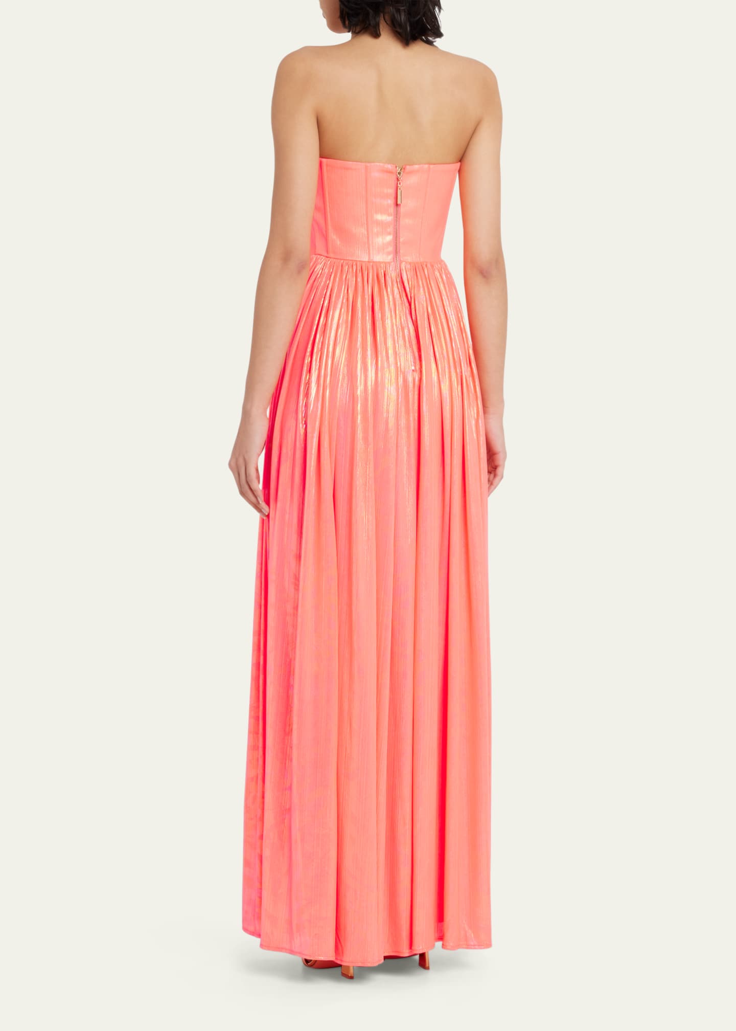 Bronx And Banco Women's Florence Metallic Strapless Gown Yellow Size X-Small