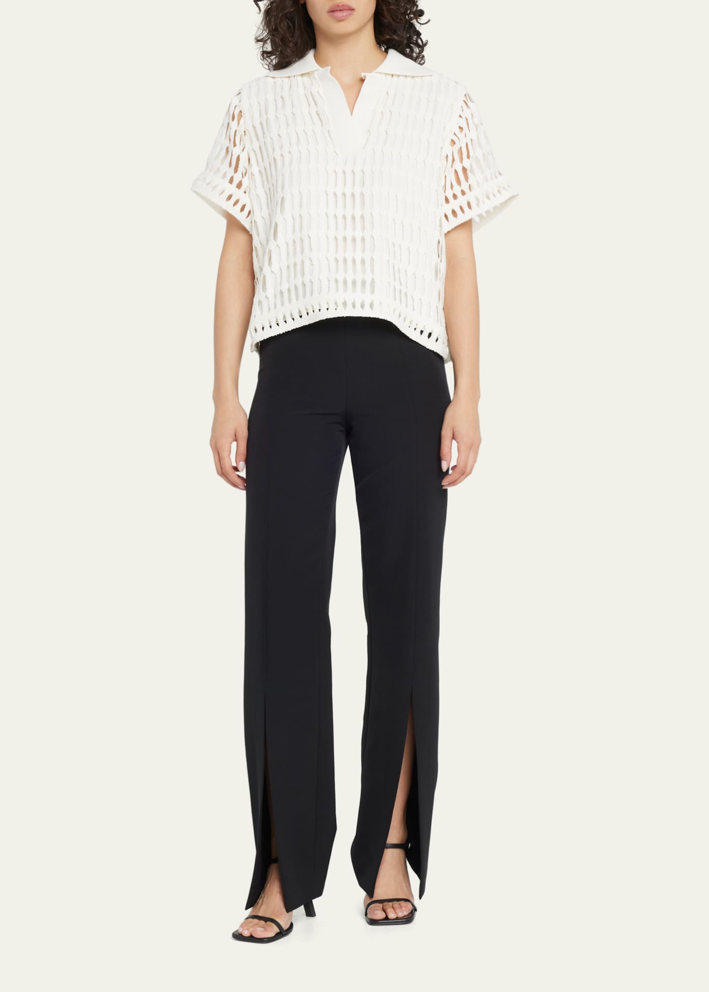 SIMKHAI Chase Flared SplitHem Pants Bergdorf Goodman