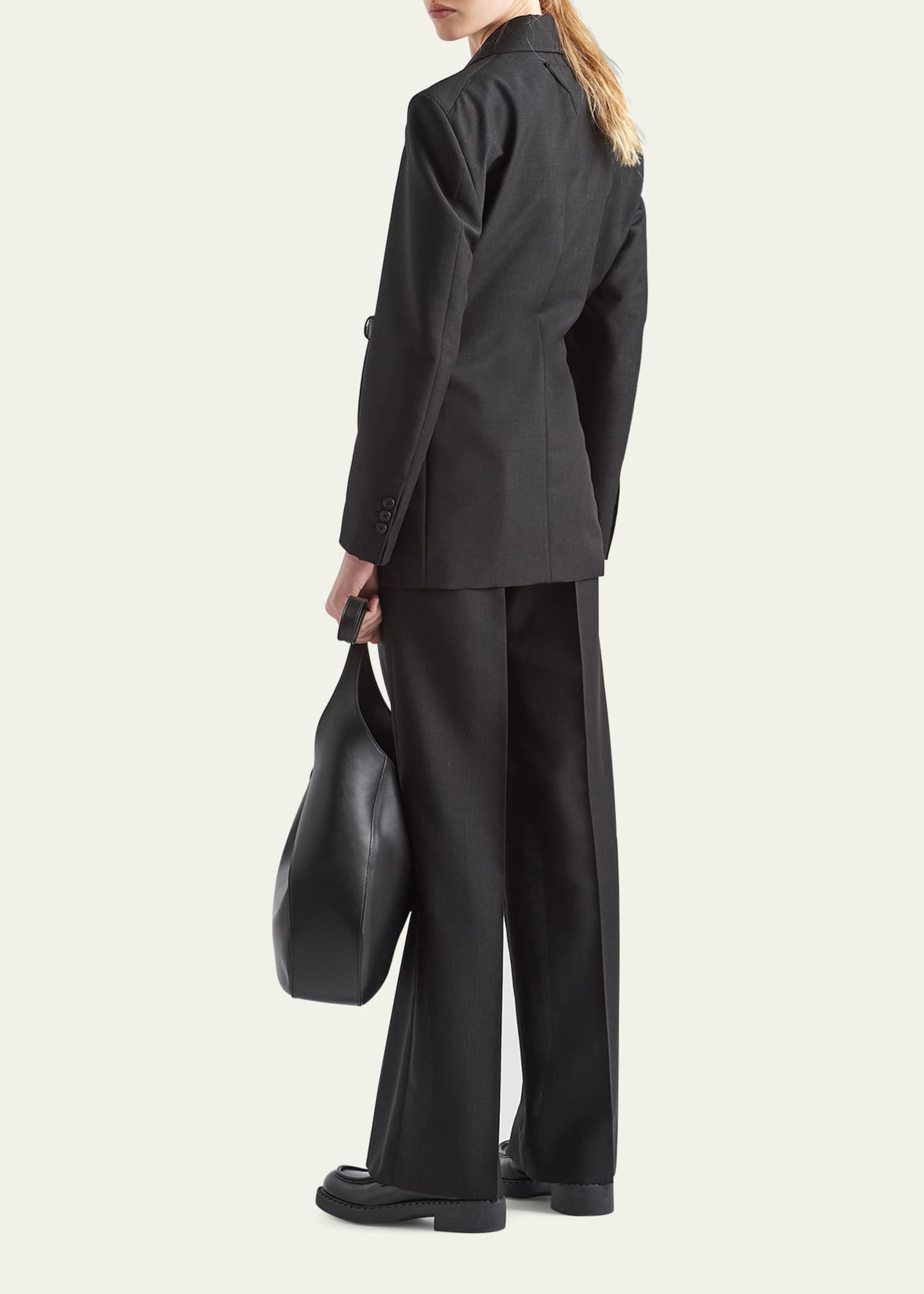 Prada Kid Mohair Belted Wrap Blazer Jacket Image 3 of 5