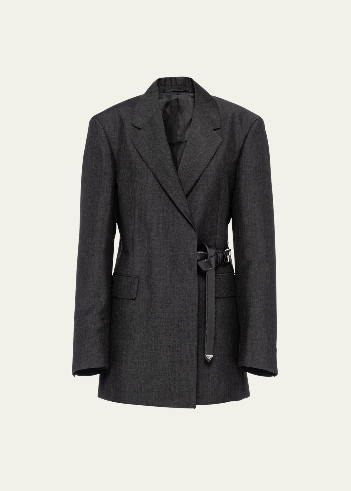 Prada Kid Mohair Belted Wrap Blazer Jacket - Bergdorf Goodman Prada Kid Mohair Belted Wrap Blazer Jacket - Bergdorf Goodman