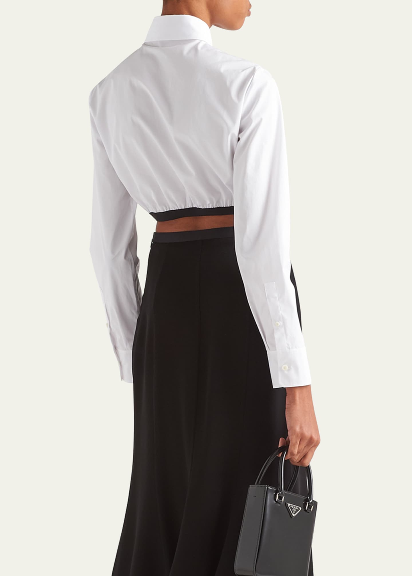 Prada Poplin Button-Down Crop Blouse Image 3 of 5