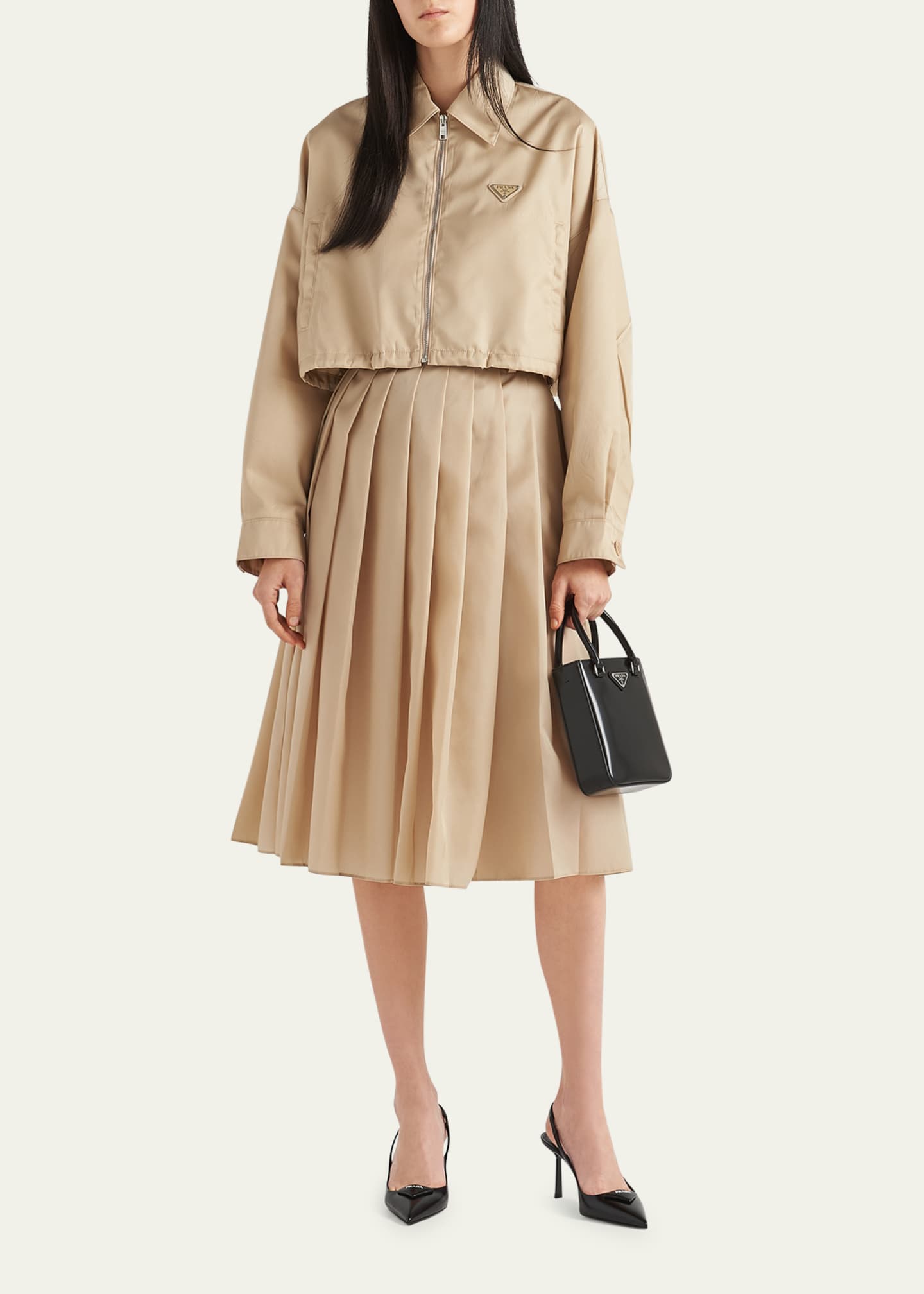 Prada Re-Nylon Pleated Skirt - Bergdorf Goodman