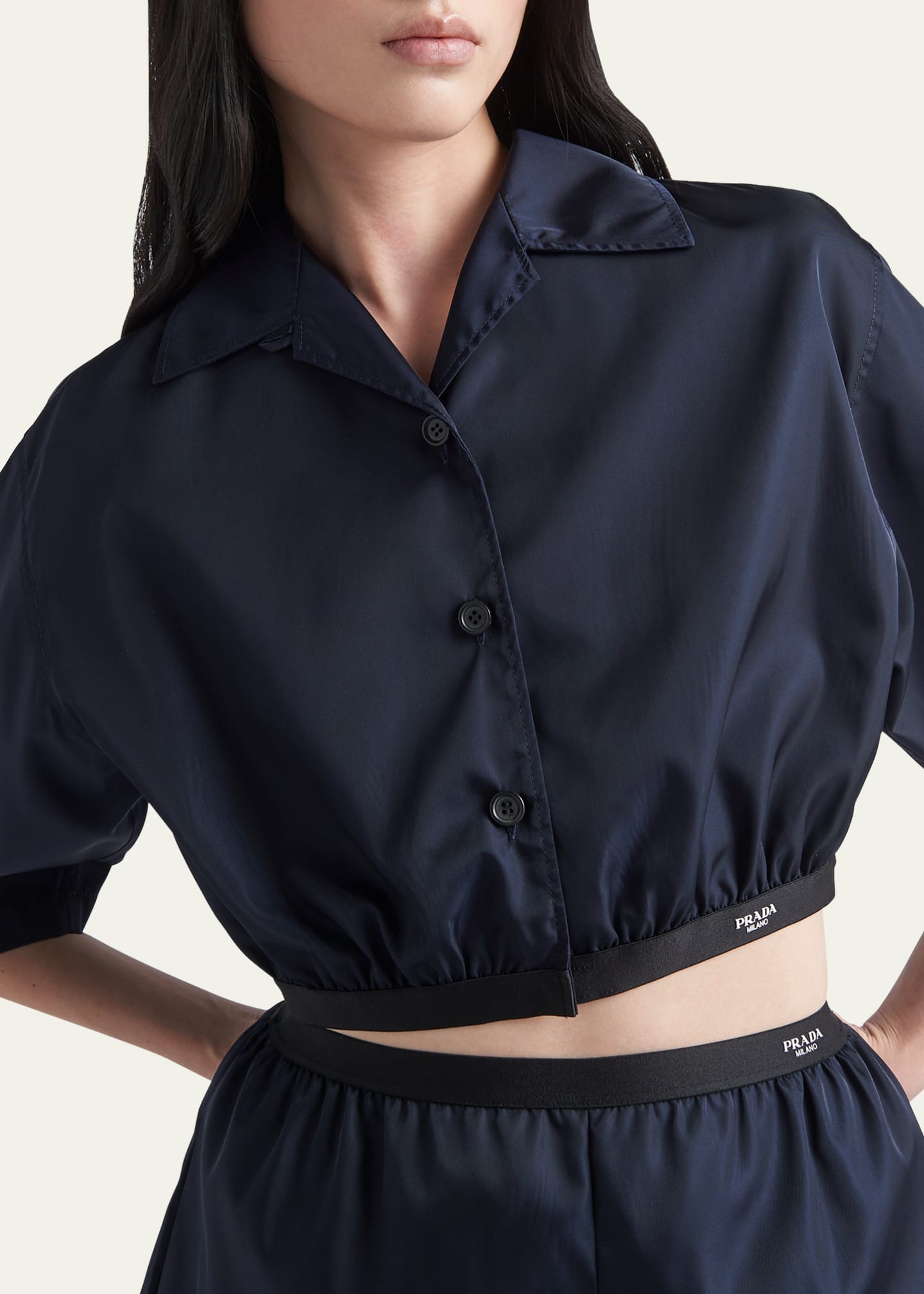 Prada Denim Crop Top - Bergdorf Goodman