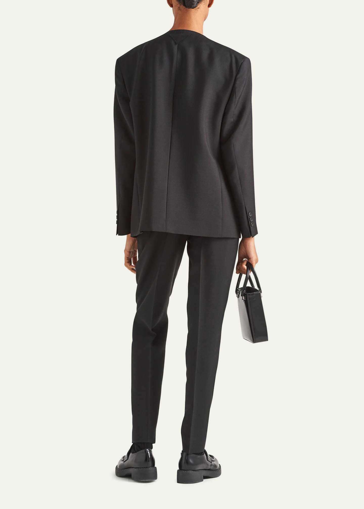 Prada Kid Mohair Slim-Leg Trousers Image 3 of 4