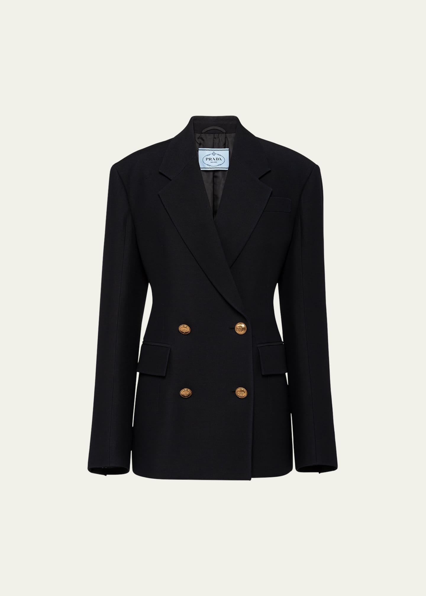 Prada Double-Breasted Wool and Silk Jacket
