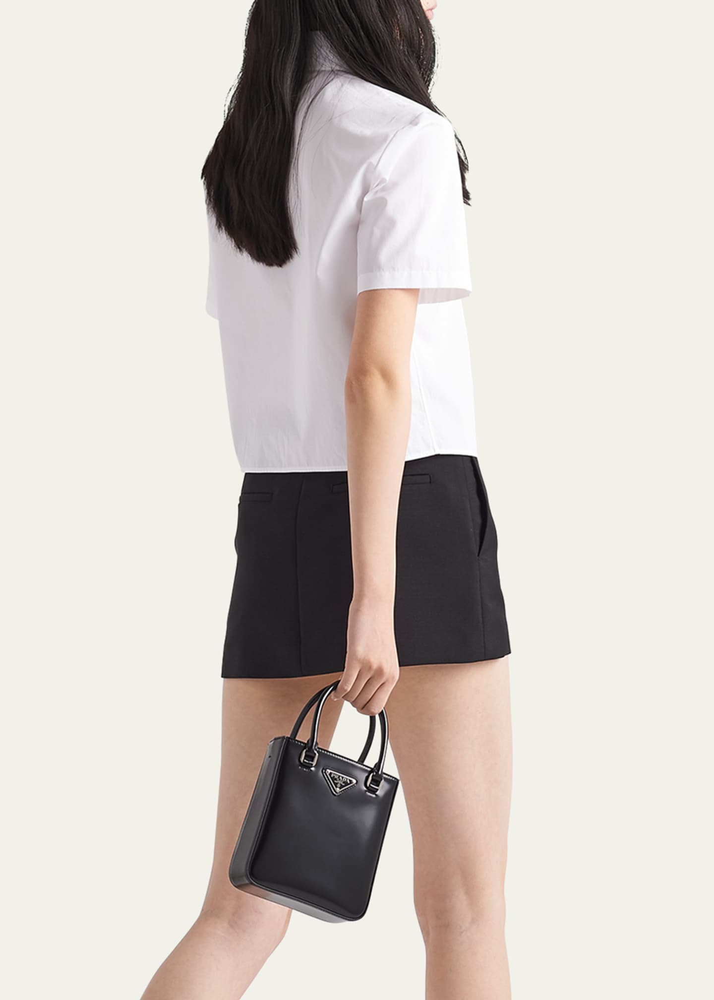 Prada Poplin Short-Sleeve Blouse Image 3 of 4