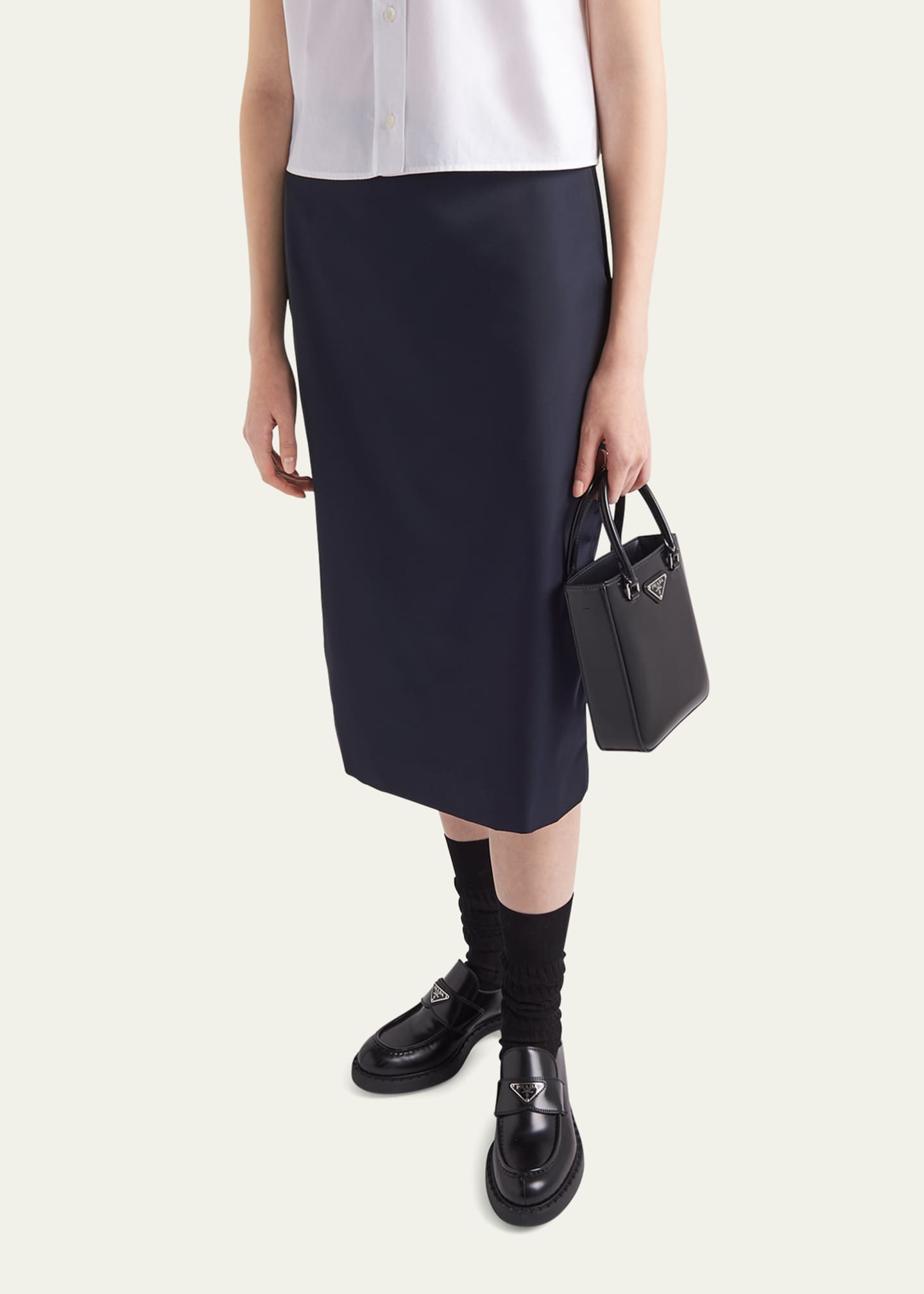 Prada Re-Nylon Straight Midi Skirt Image 4 of 5