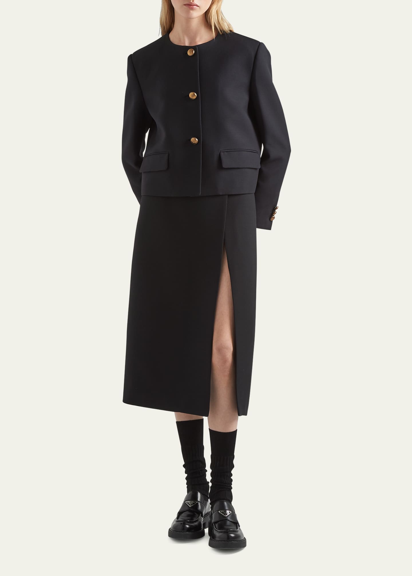 Crew neck coat hot sale