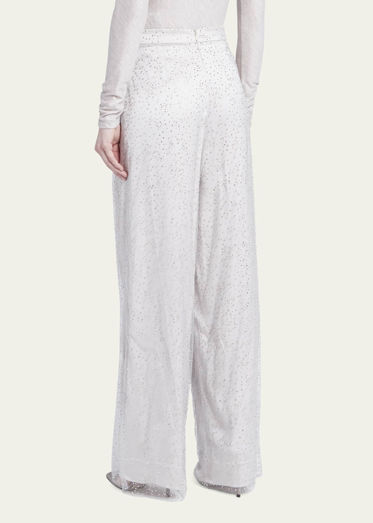 パンツ GIORGIO ARMANI MINT GREEN SATIN PANT Giorgio Armani Pleated Wide-Leg Linen Pants | Saks Fifth Avenue