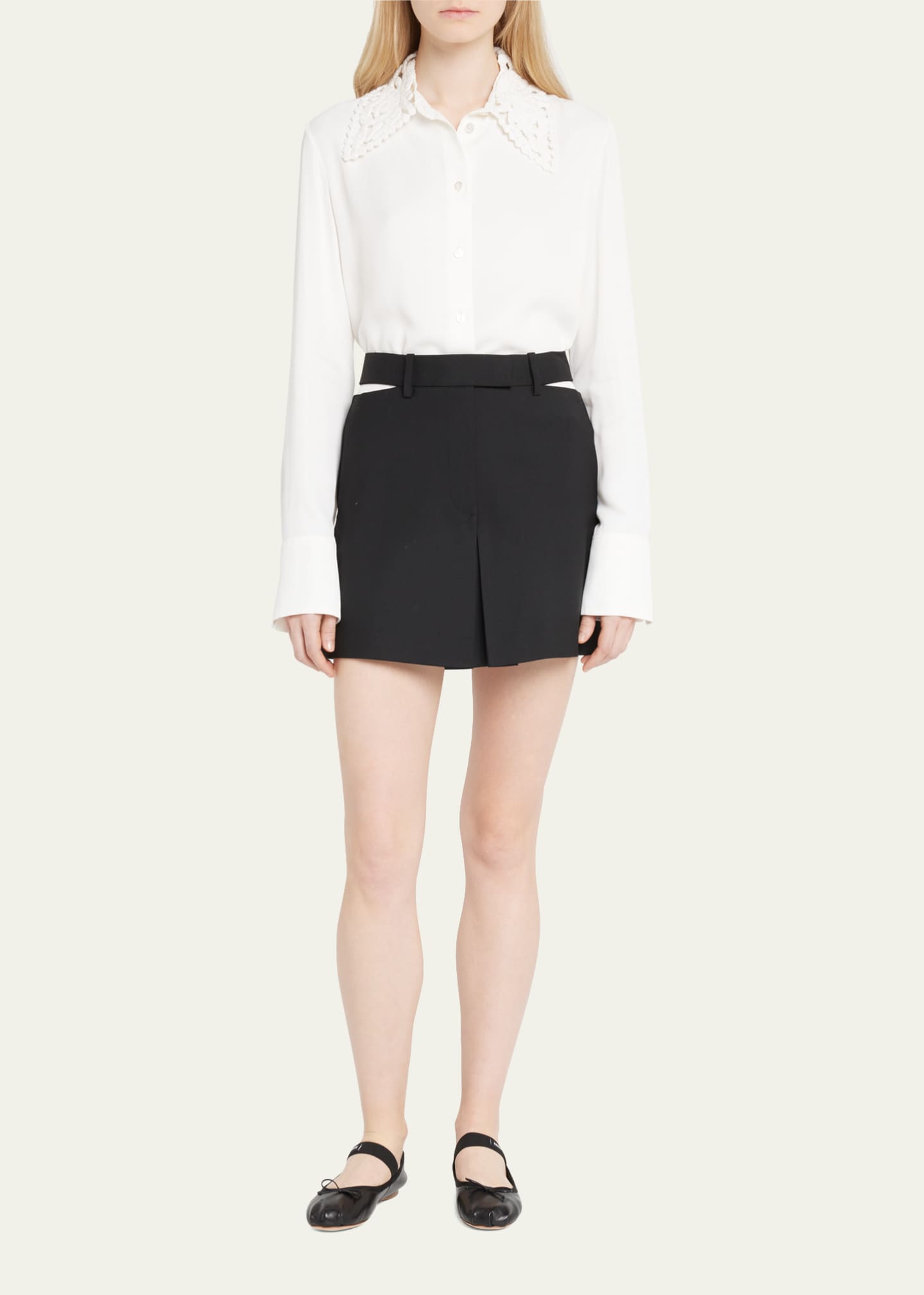 Miu Miu Leather Ballerina Flats Image 3 of 5