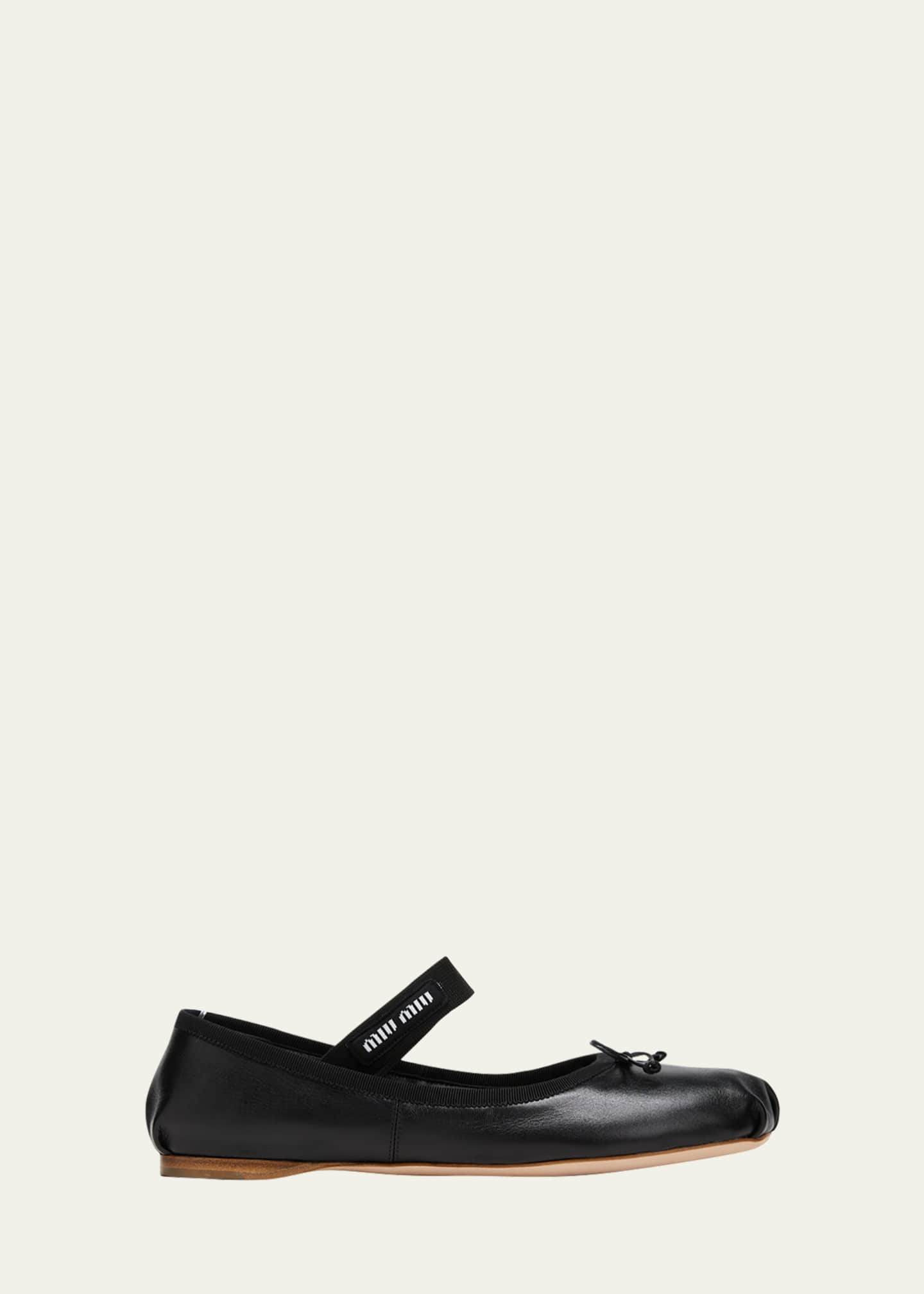 Miu Miu Leather Ballerina Flats Bergdorf Goodman