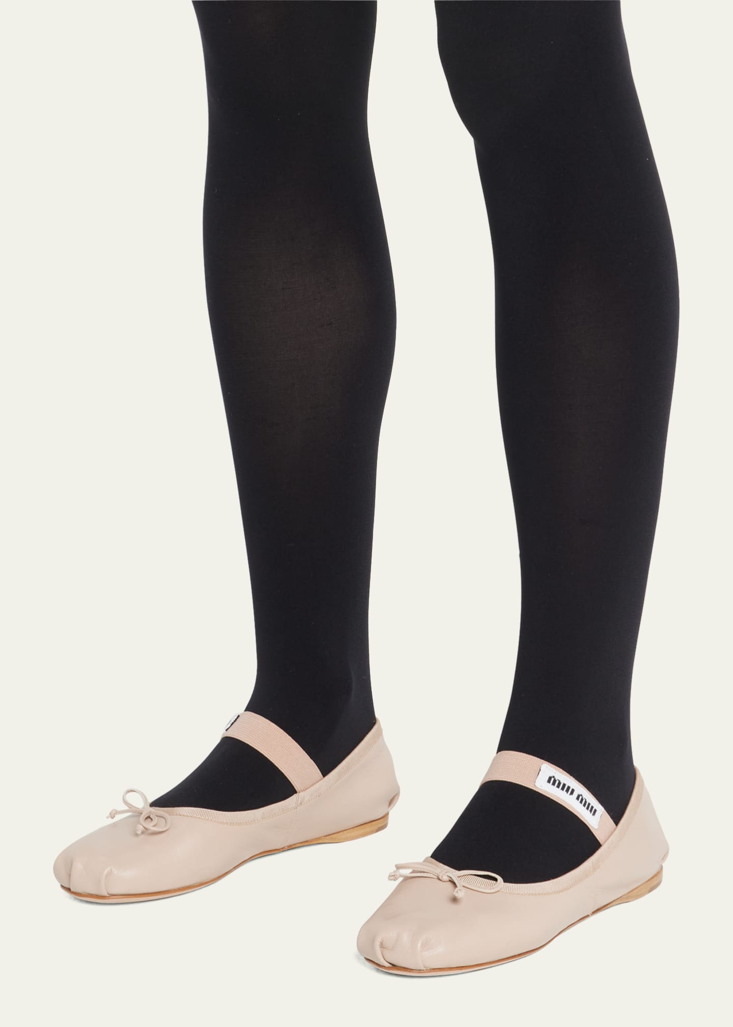 Miu Miu Leather Ballerina Flats Image 2 of 5