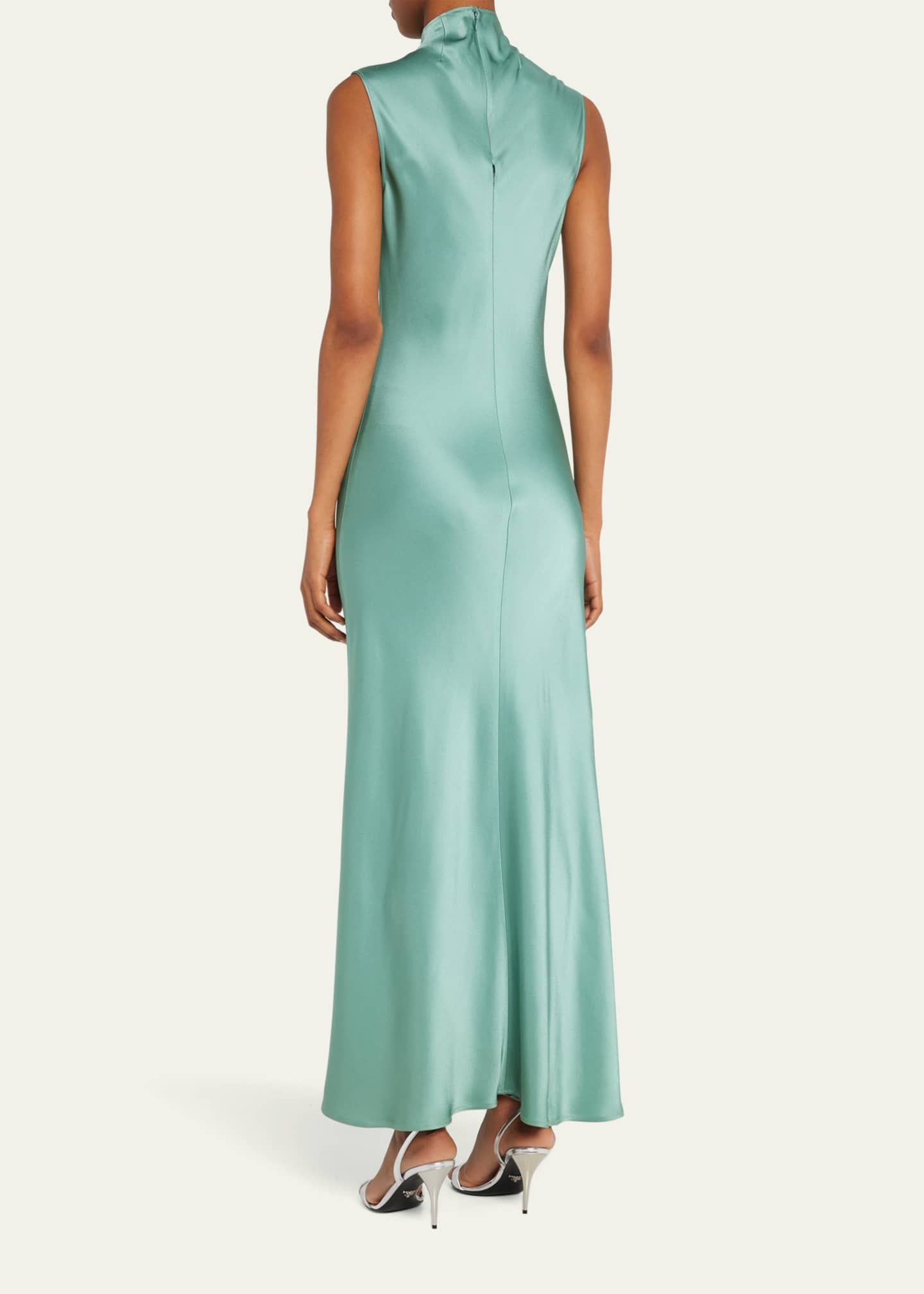 LAPOINTE Double-Face Satin Cocktail Dress with Drape Neck - Bergdorf ...