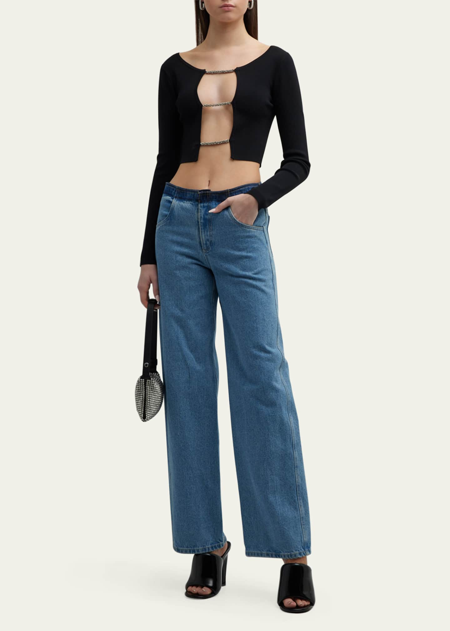 Prada Denim Crop Top - Bergdorf Goodman