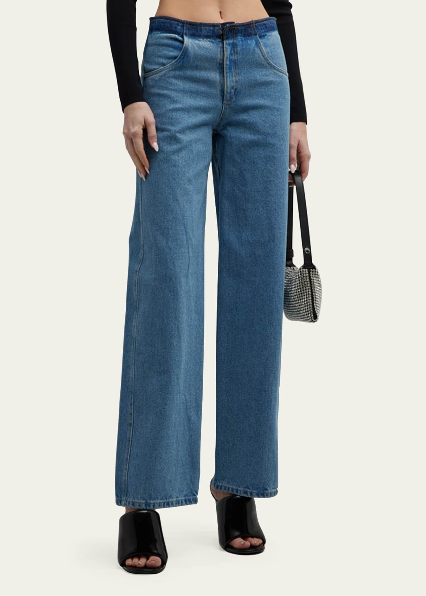 Christopher Esber Deconstructed Denim Straight-Leg Jeans Image 4 of 5