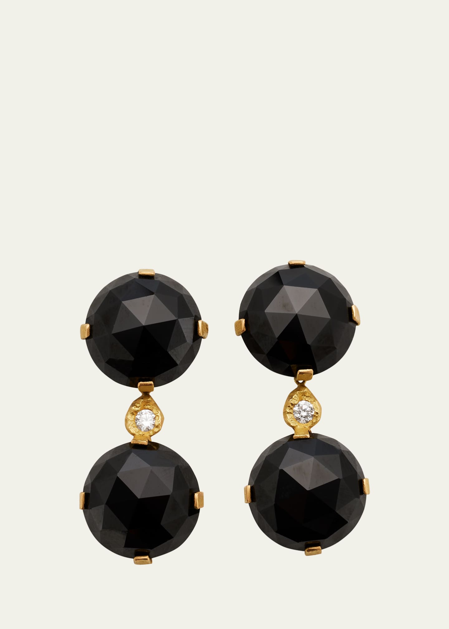Elhanati Evita Big Earrings 18K Solid Yellow Gold with Black Spinel and Top Wesselton VVS Diamonds - Bergdorf Goodman