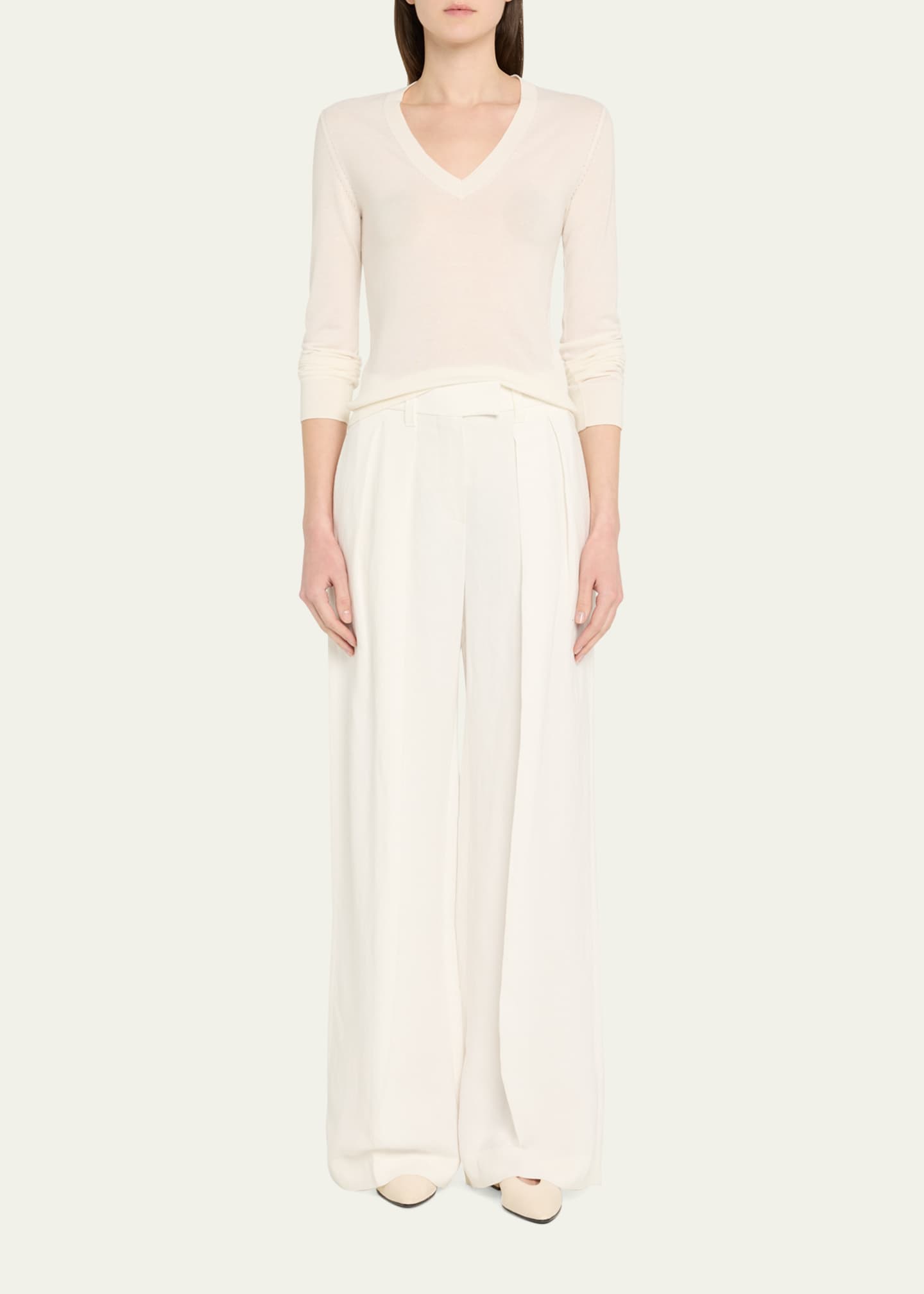 Loro Piana V-Neck Cashmere Sweater Image 2 of 5