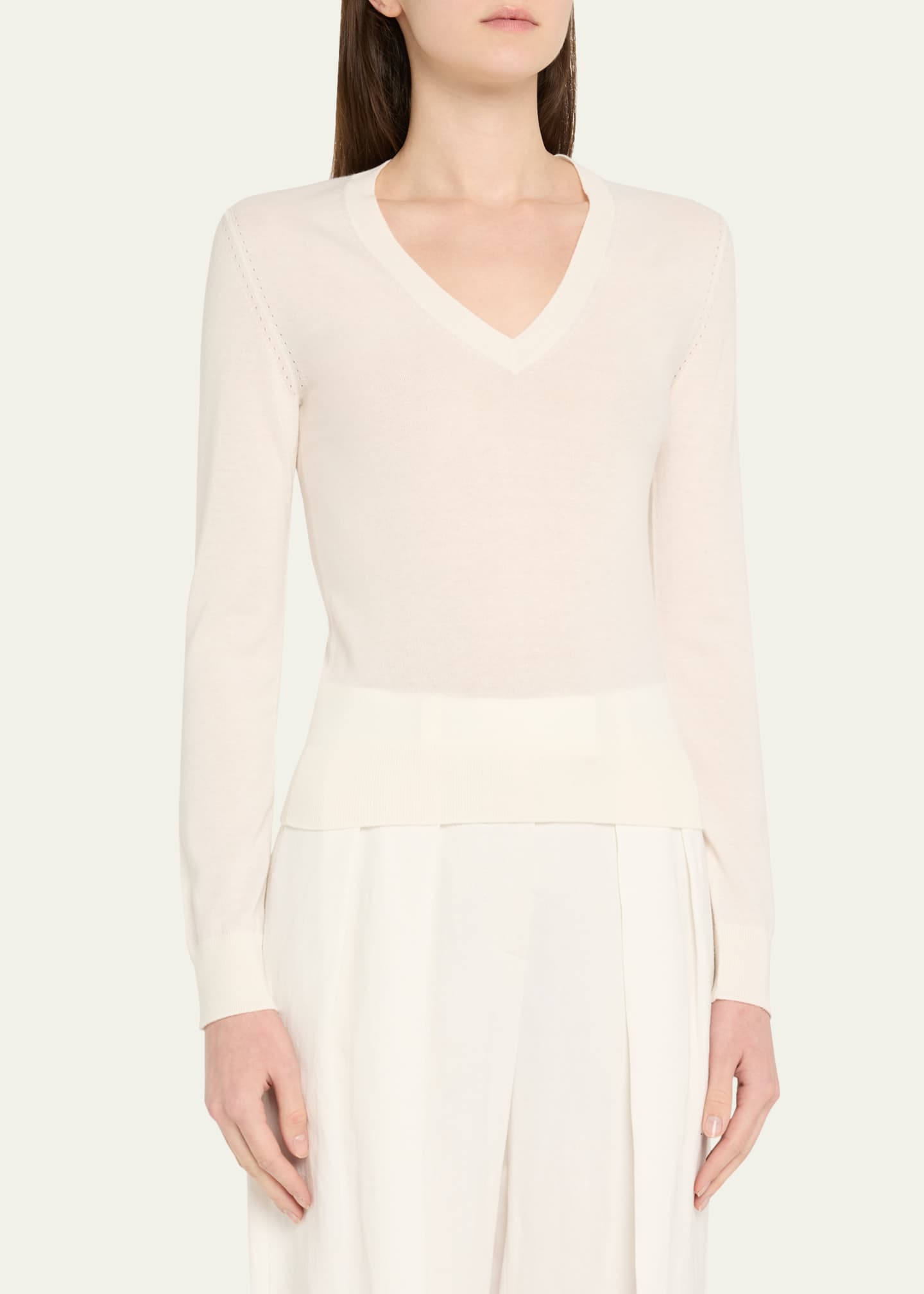 Loro Piana V-Neck Cashmere Sweater Image 4 of 5