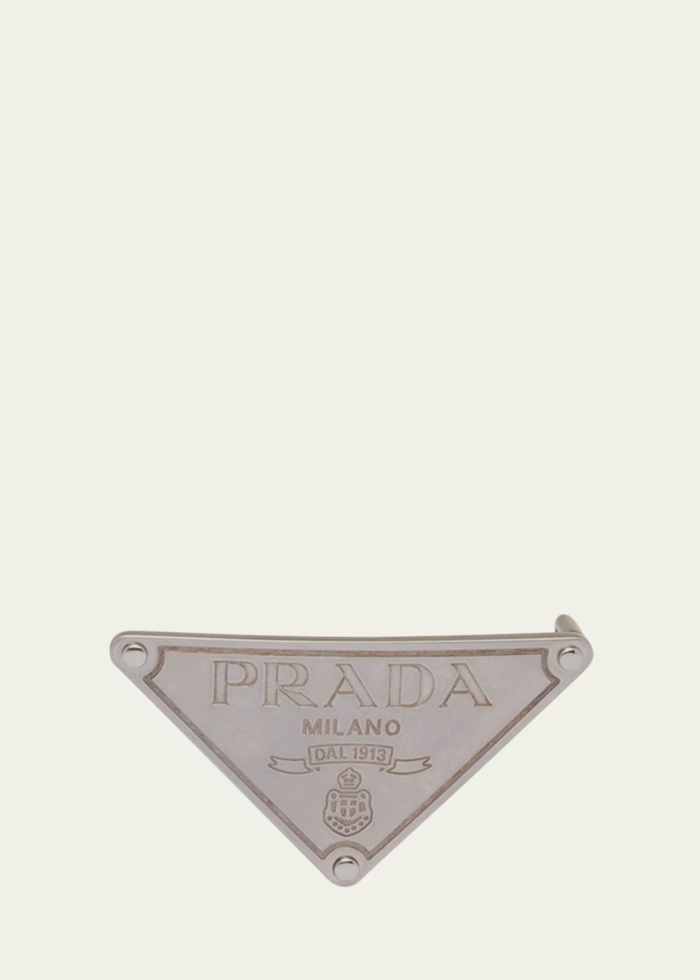 Prada metal logo sale
