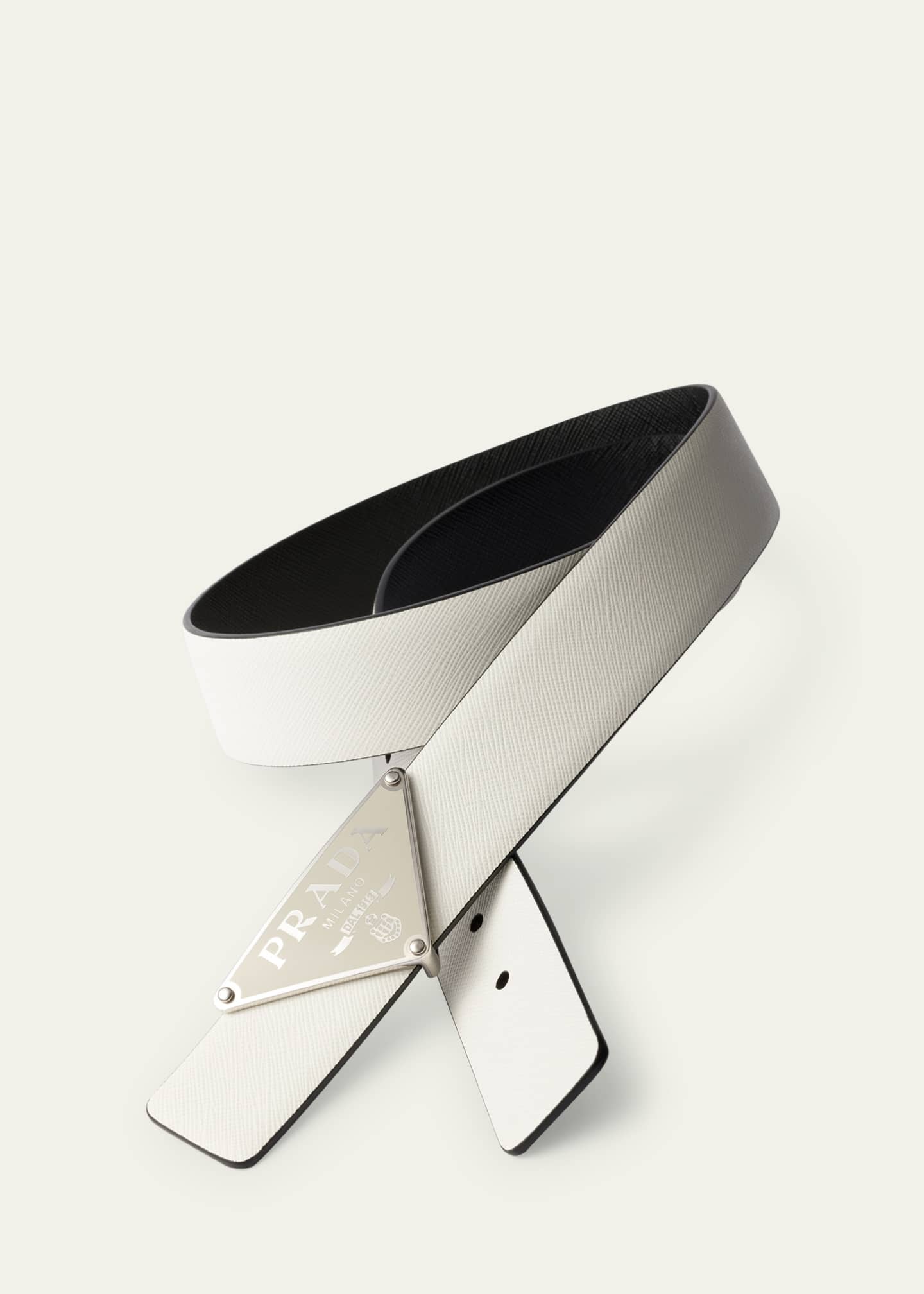 PRADAベルト Prada Men's Saffiano Leather Triangle Belt Buckle - Bergdorf
