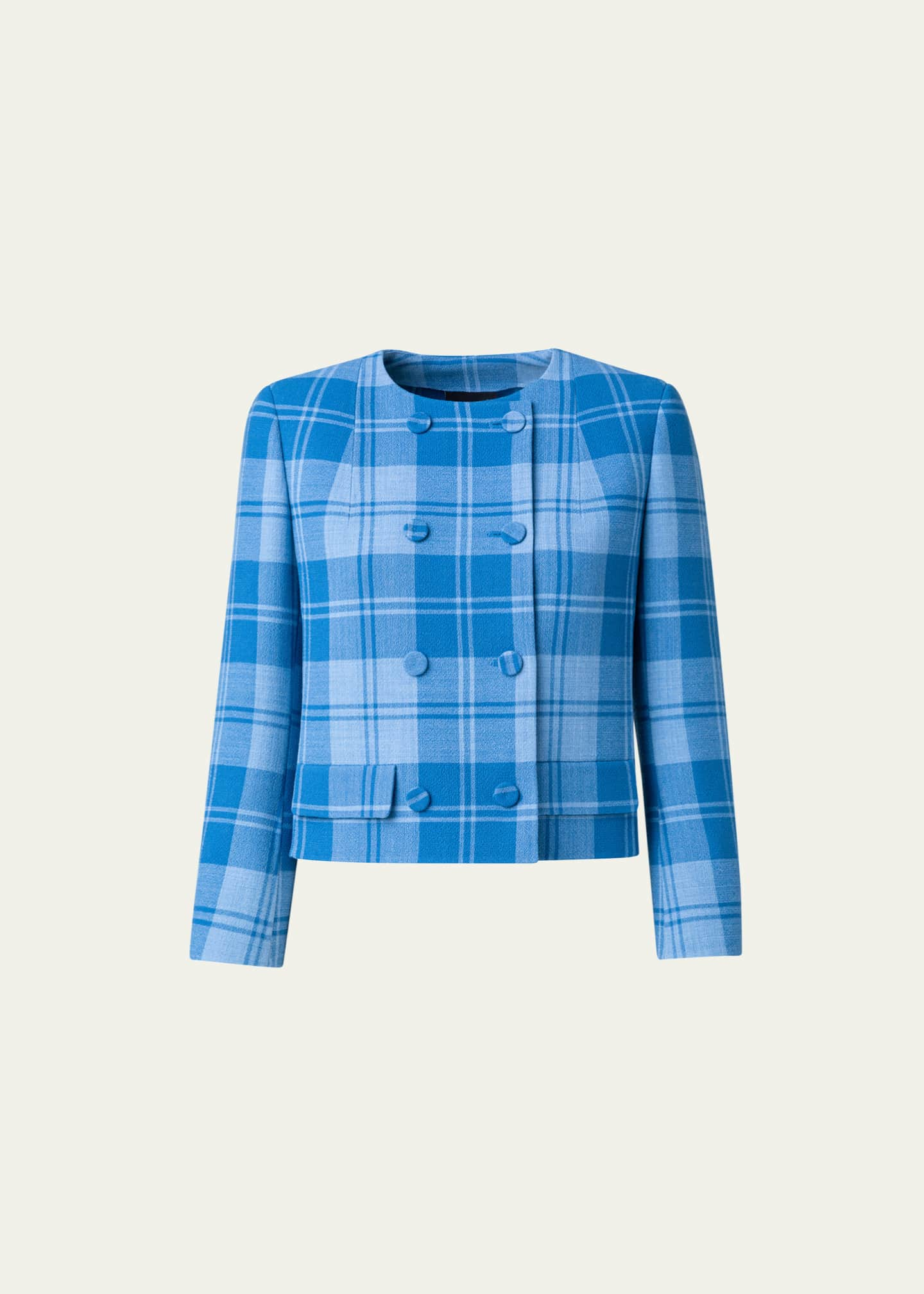 Akris Cashmere-Blend Check Short Jacket - Bergdorf Goodman