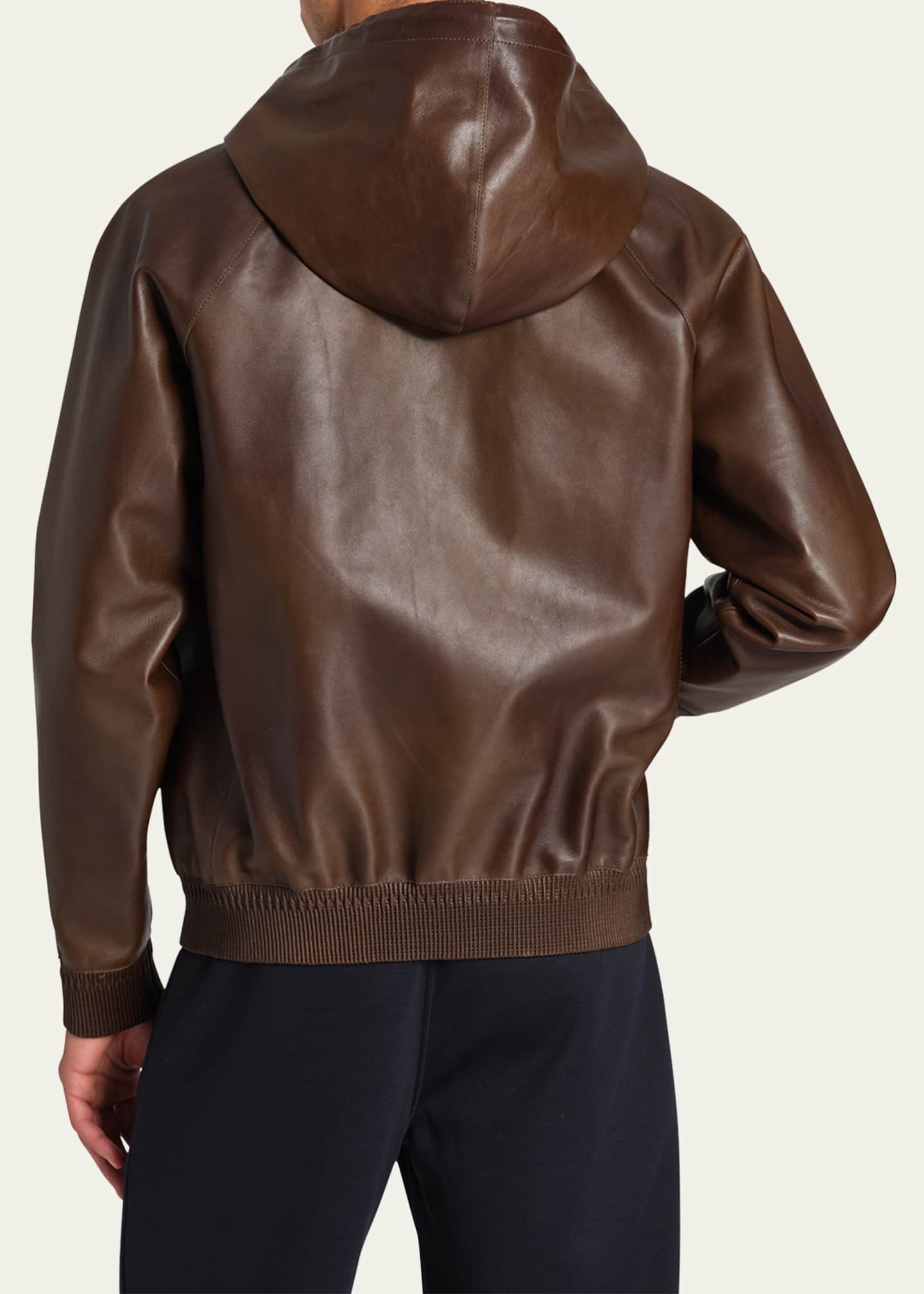 Berluti Men's B-Way Hooded Leather Blouson Jacket - Bergdorf Goodman