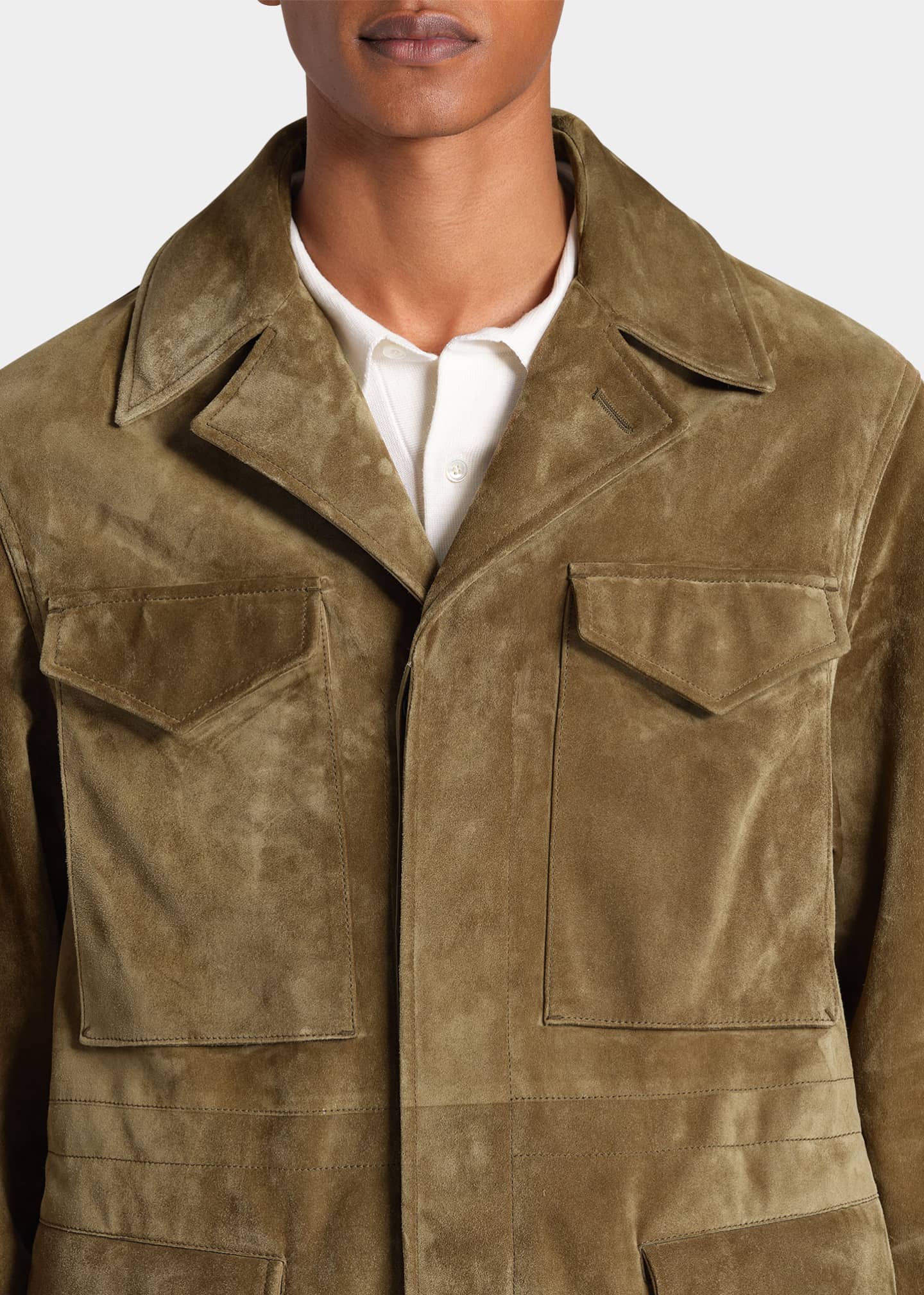 Berluti Men's Leather Field Jacket Bergdorf Goodman
