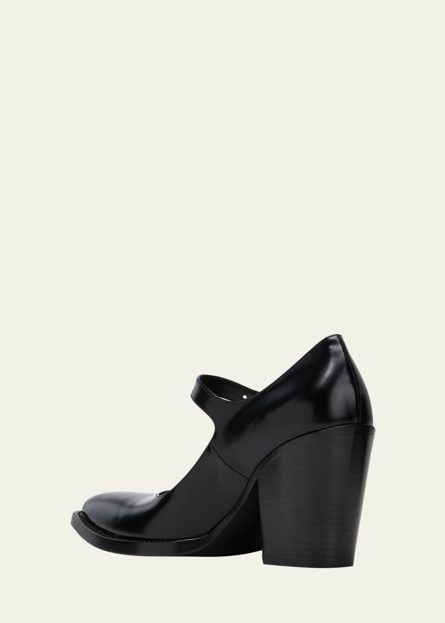 Prada Leather Mary Jane Block Heel Pumps Bergdorf Goodman