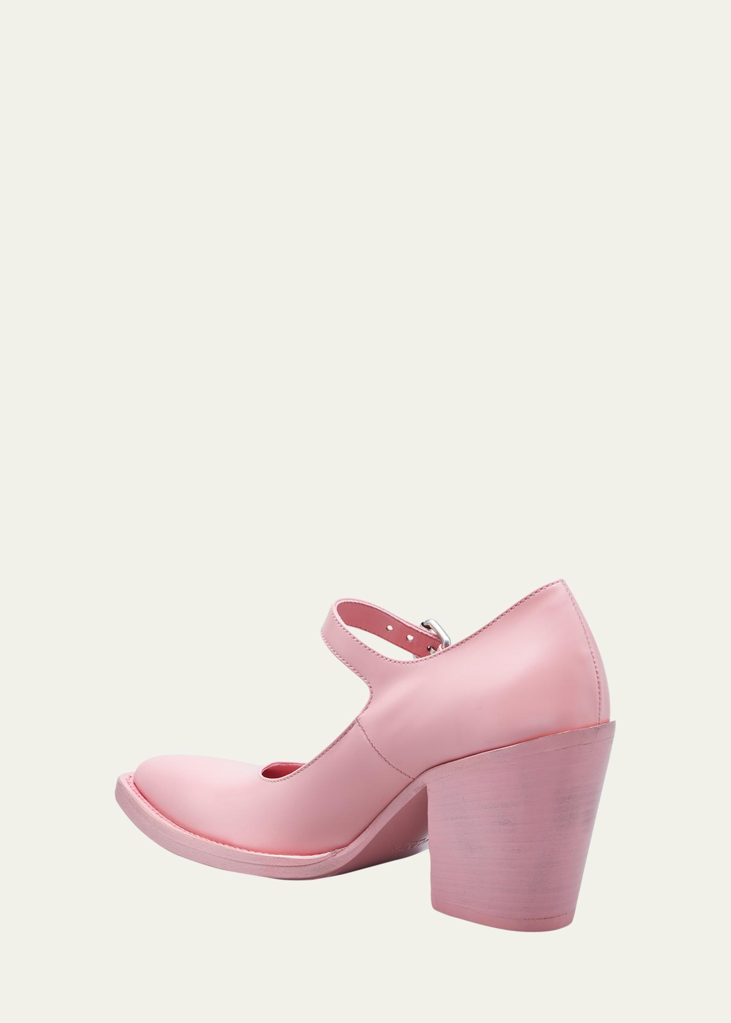 Prada Leather Mary Jane Block Heel Pumps - Bergdorf Goodman