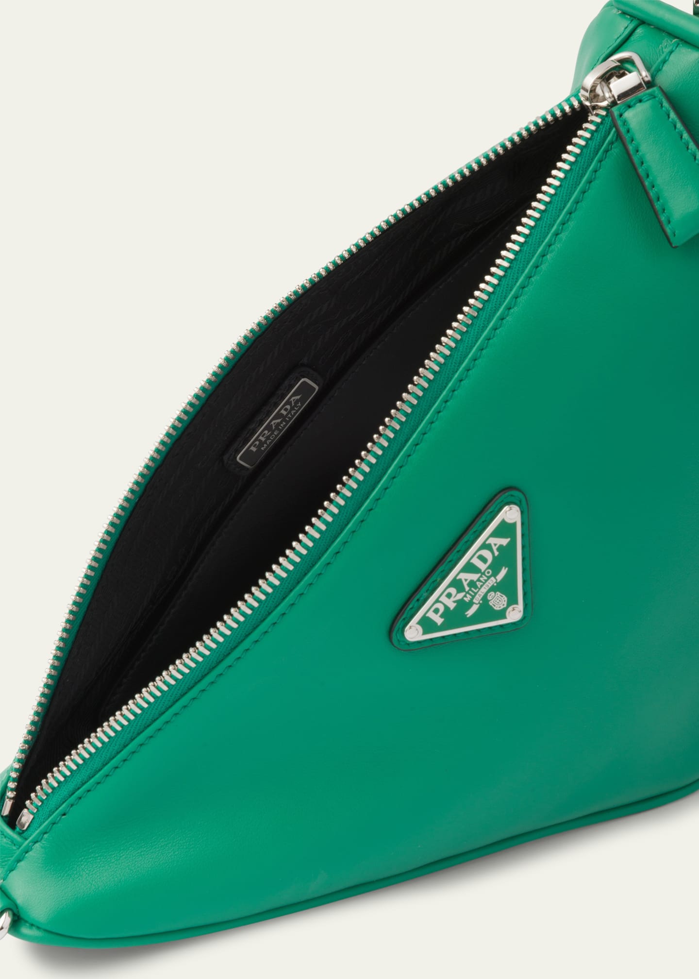 Prada Men's Leather Triangle Crossbody Bag Bergdorf Goodman