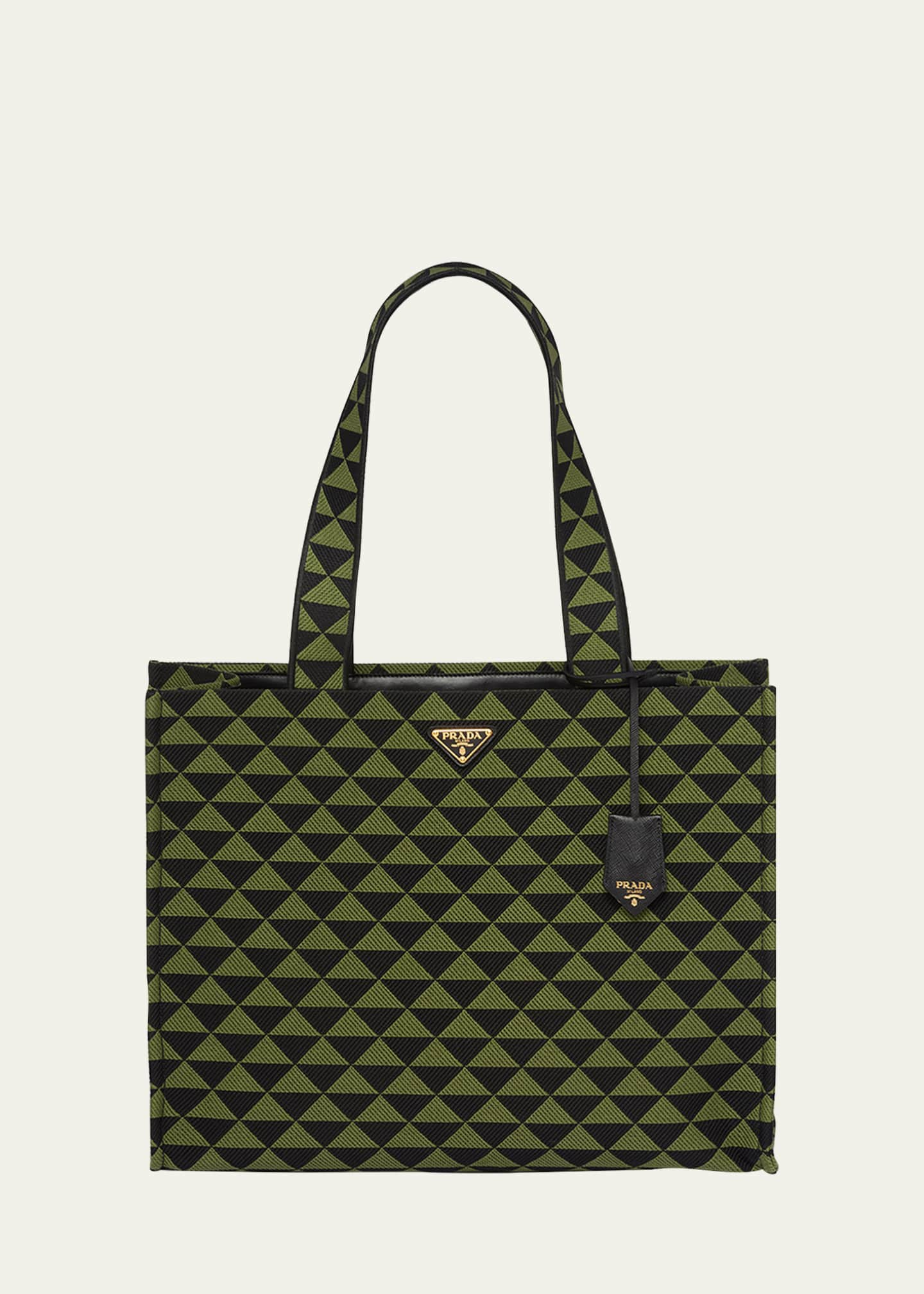 Prada Nylon Triangle Cosmetic Bag in Green