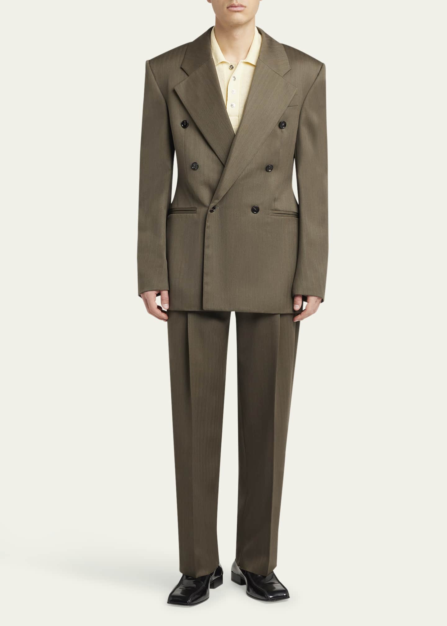 Bottega Veneta Men's Linen-Knit Polo Image 2 of 5