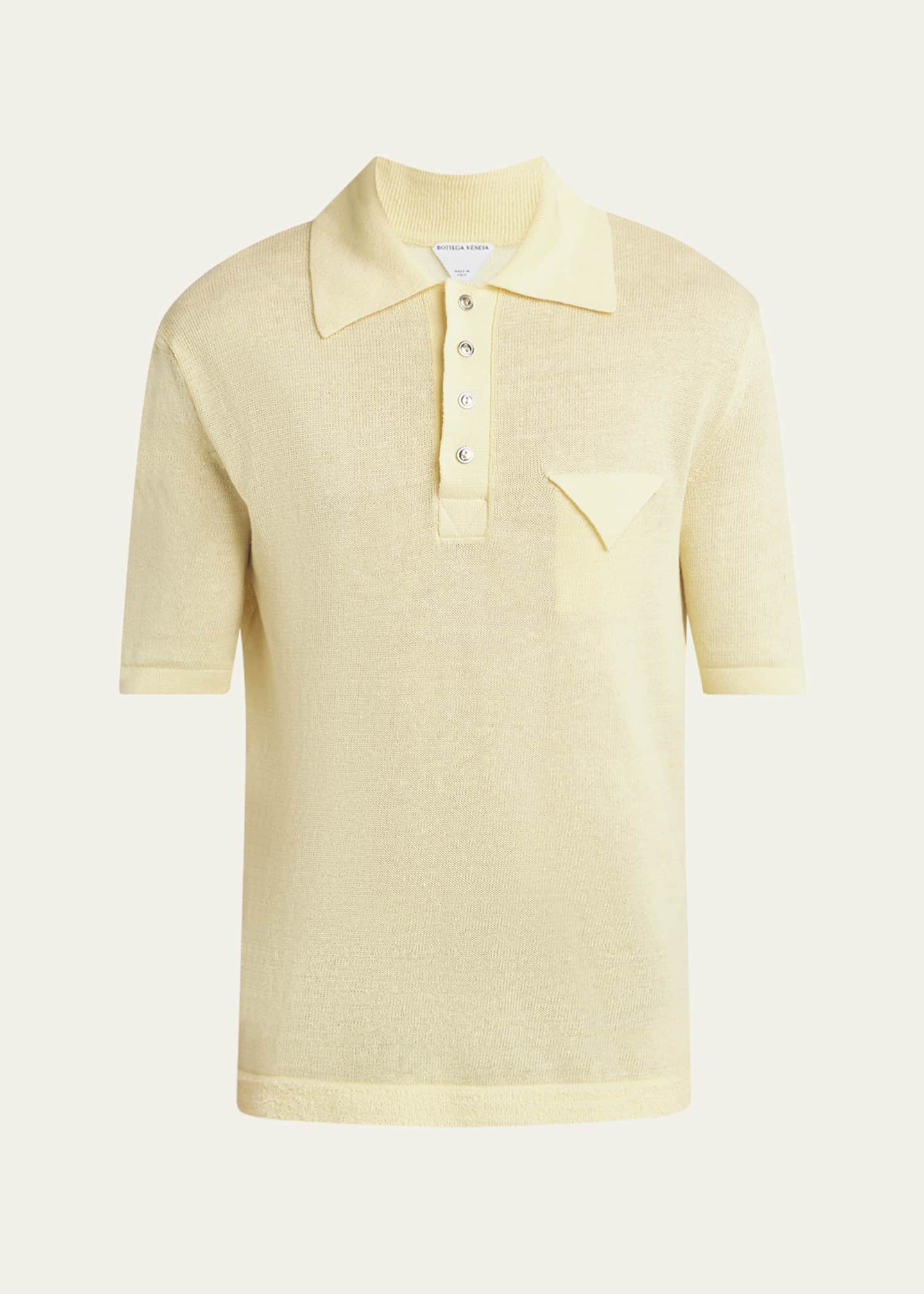 Bottega Veneta Men's Linen-Knit Polo Image 1 of 5