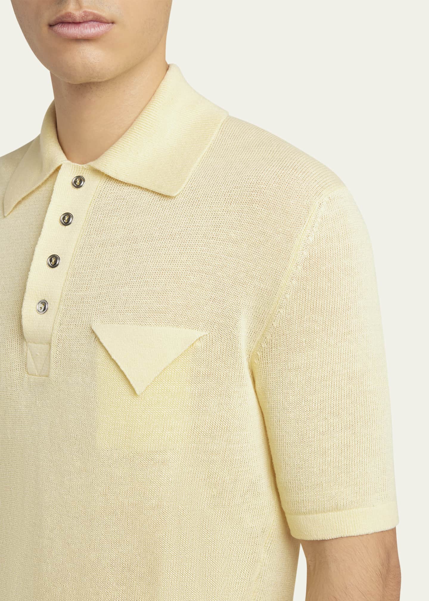 Bottega Veneta Men's Linen-Knit Polo Image 5 of 5