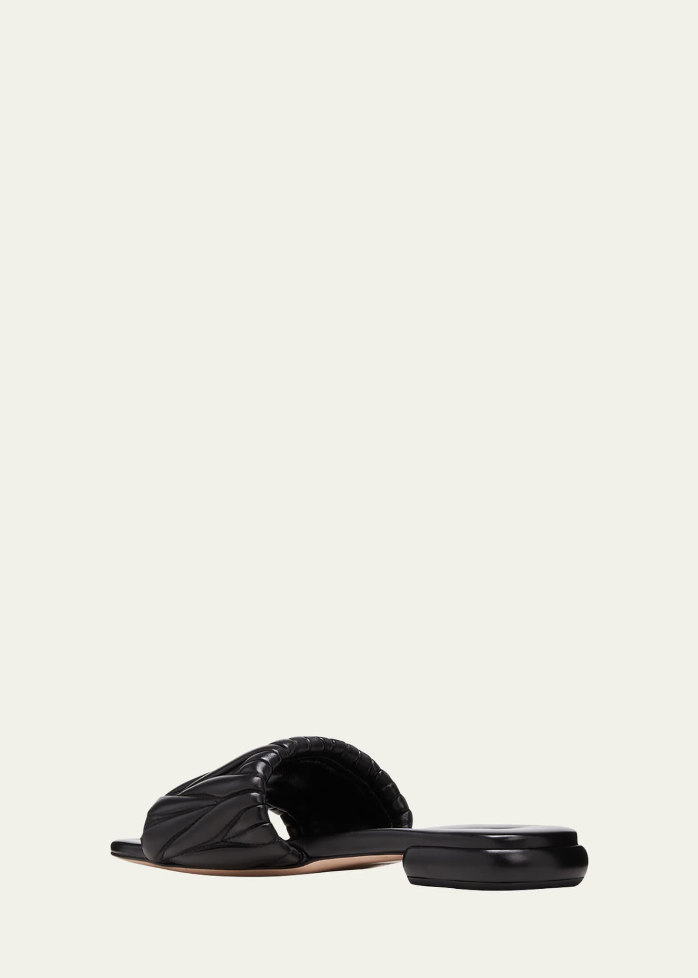 Leather Flat Slide Sandals