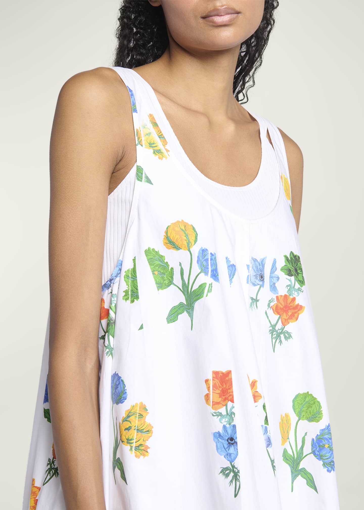 Loewe Floral Print Baby Doll Mini Dress Bergdorf Goodman