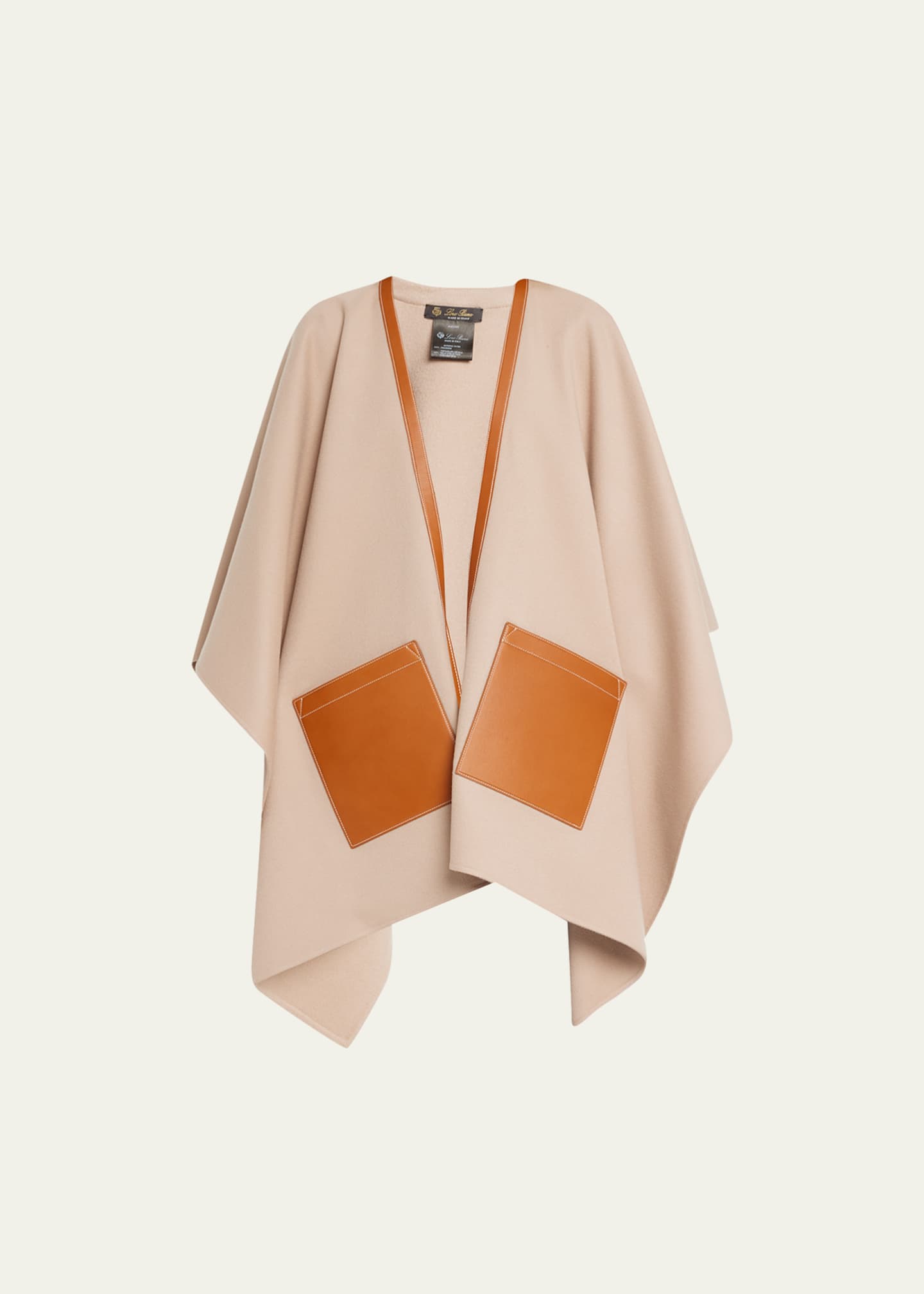 Loro Piana Teodora Cashmere & Leather Cape Image 1 of 5