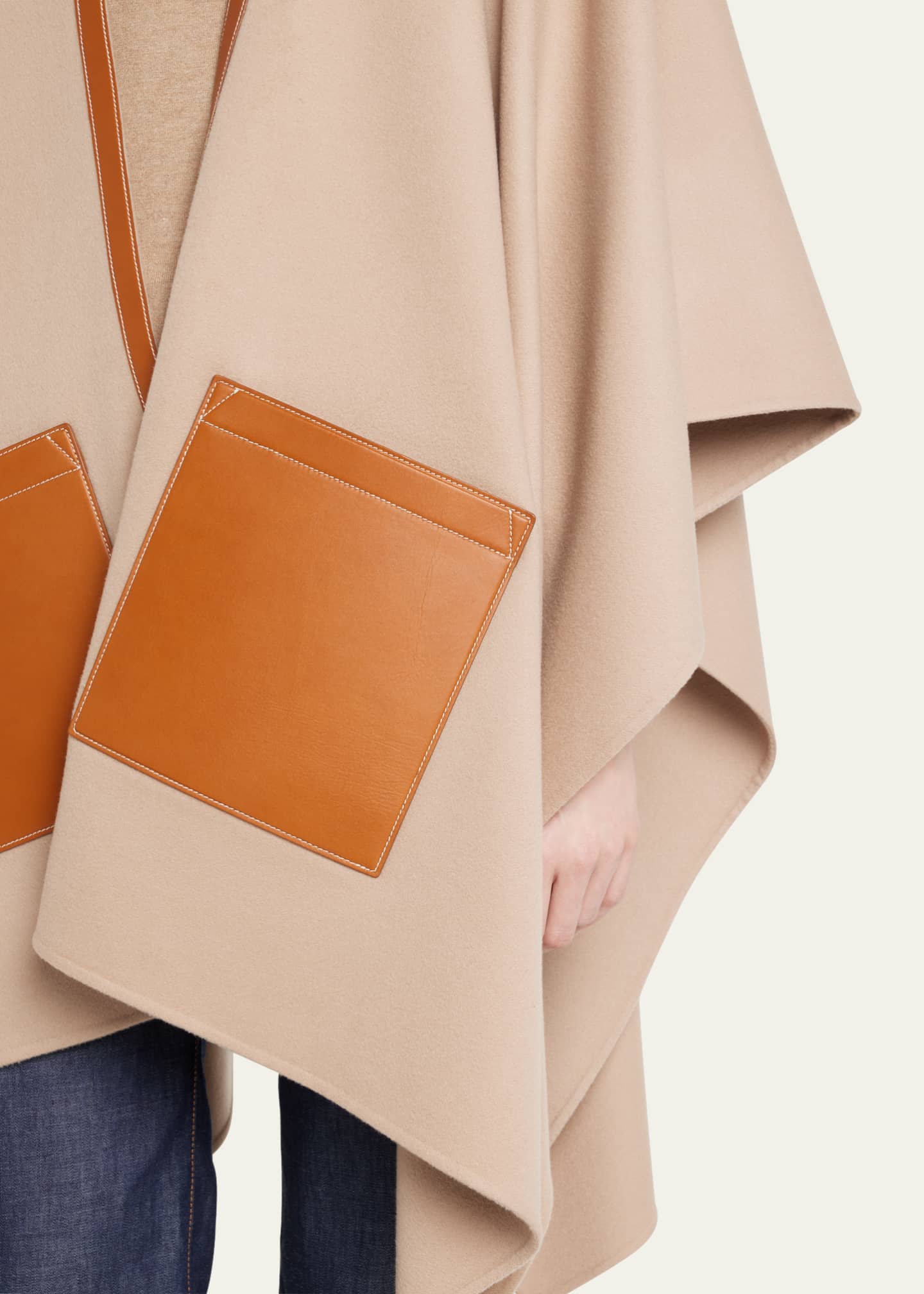Loro Piana Teodora Cashmere & Leather Cape Image 5 of 5