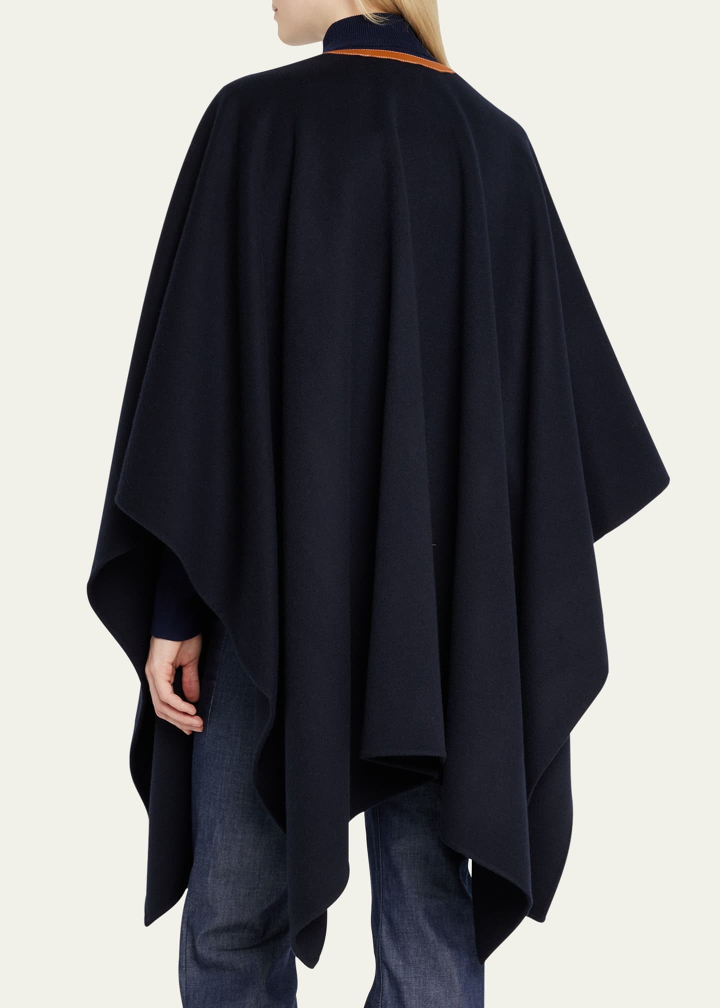Loro Piana Teodora Cashmere & Leather Cape Image 3 of 5