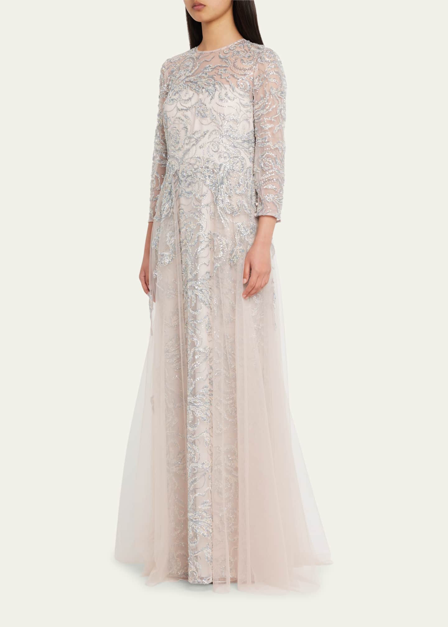 By rickie freeman beaded lace gown clearance