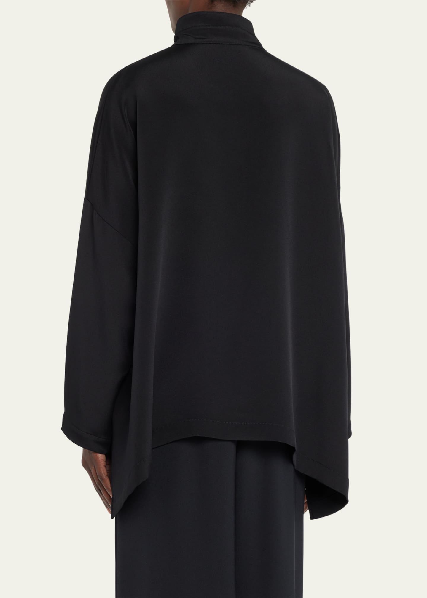 Eskandar Wide Longer Back Double Stand Collar Shirt (Mid Plus) Image 3 of 5