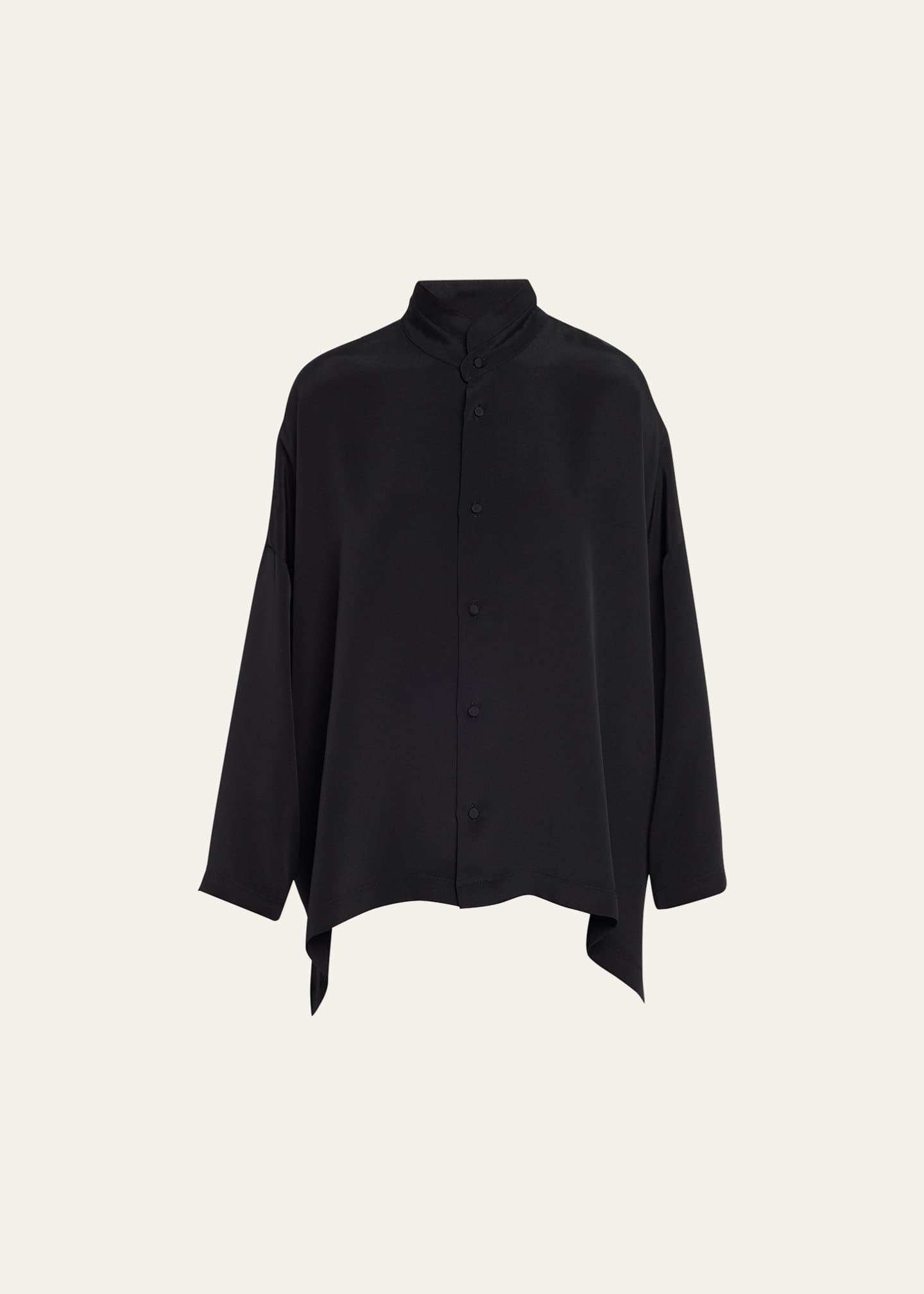 Eskandar Wide Longer Back Double Stand Collar Shirt (Mid Plus) Image 1 of 5