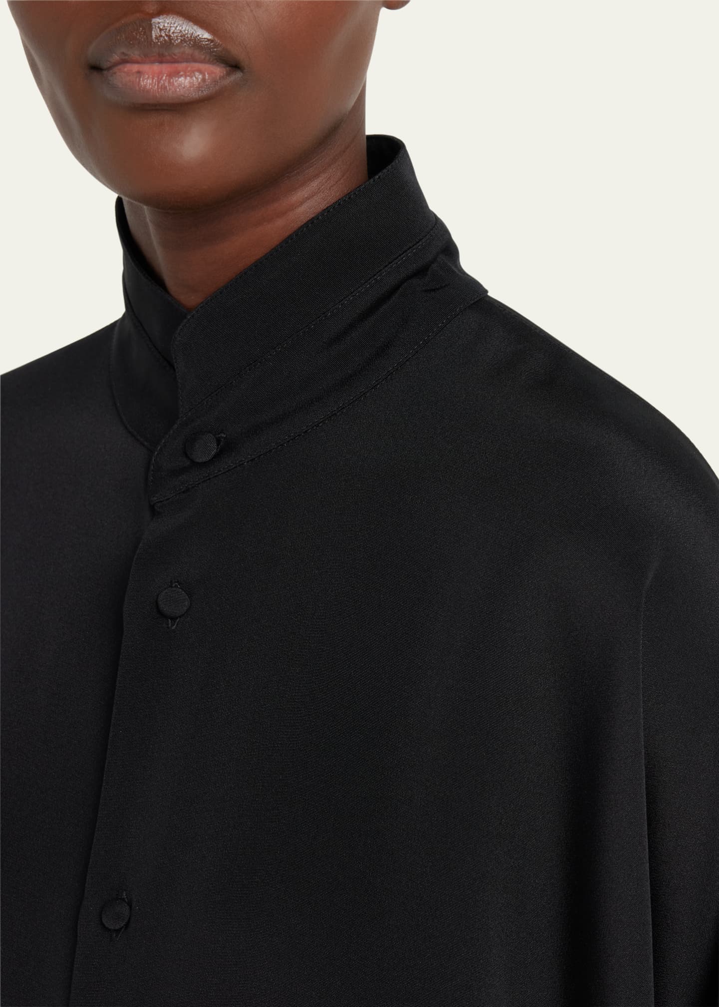 Eskandar Wide Longer Back Double Stand Collar Shirt (Mid Plus) Image 5 of 5