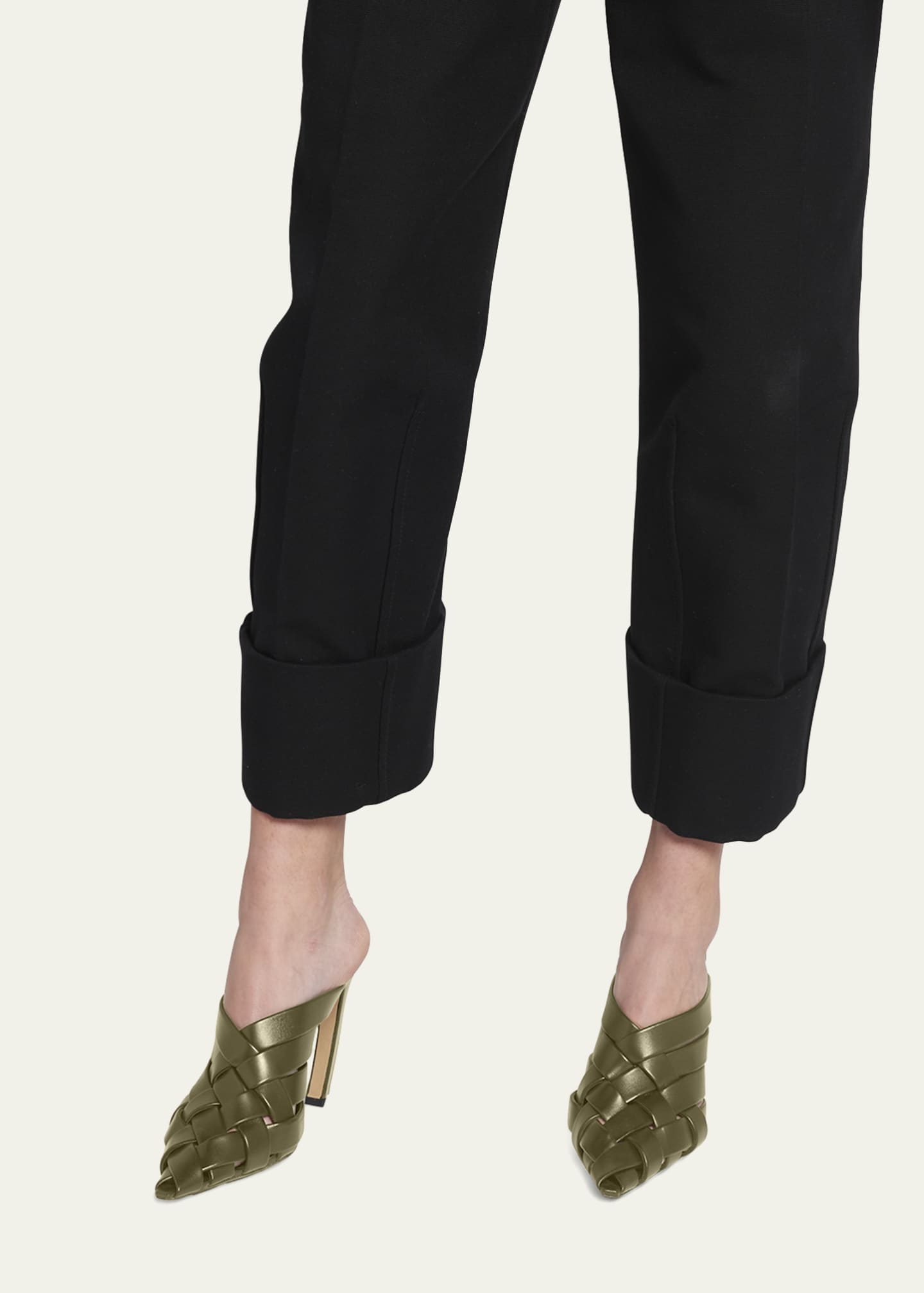 Bottega Veneta Alfie Pointed Woven Napa Leather Mules Bergdorf