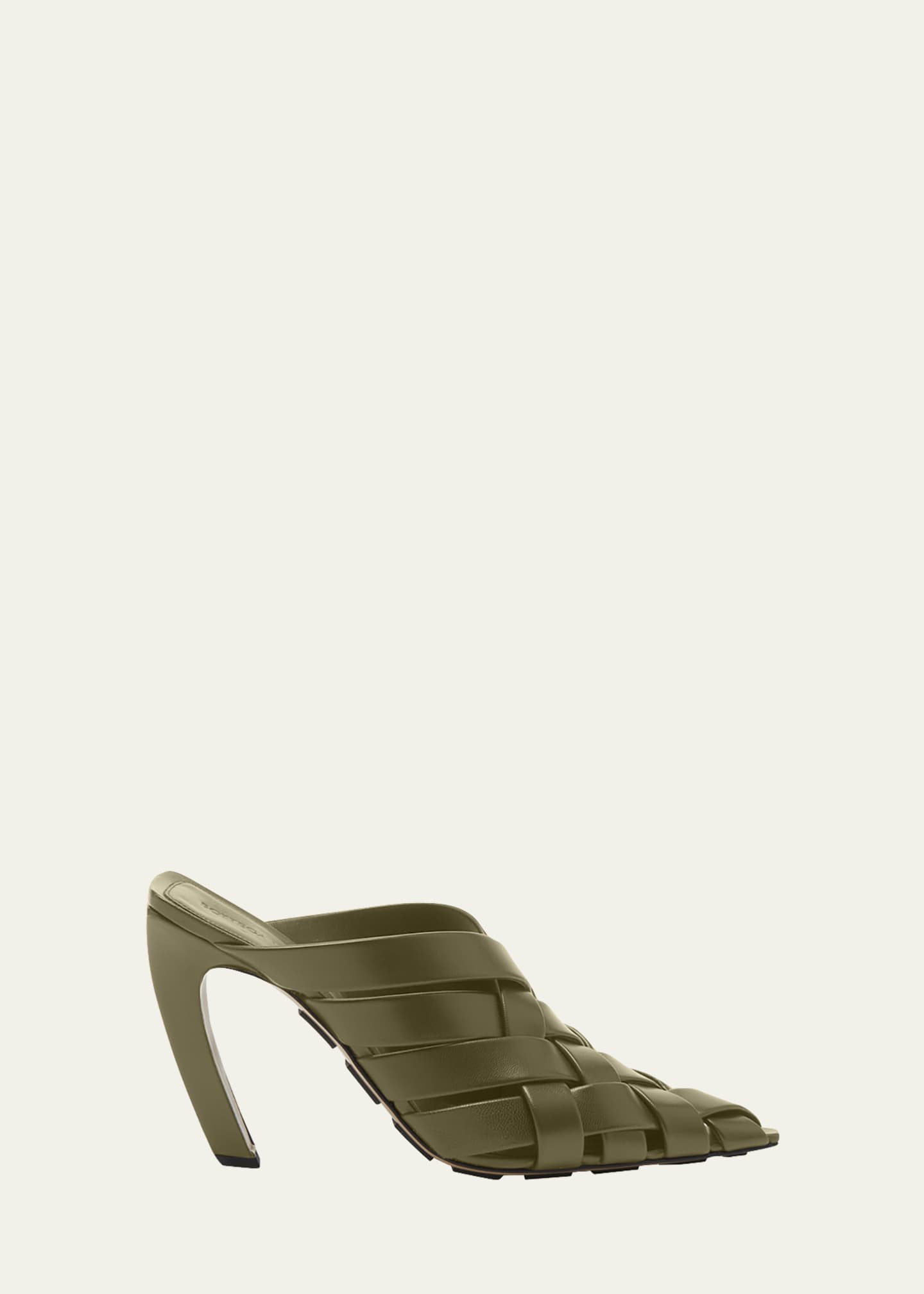 Bottega Veneta Alfie Pointed Woven Napa Leather Mules Bergdorf