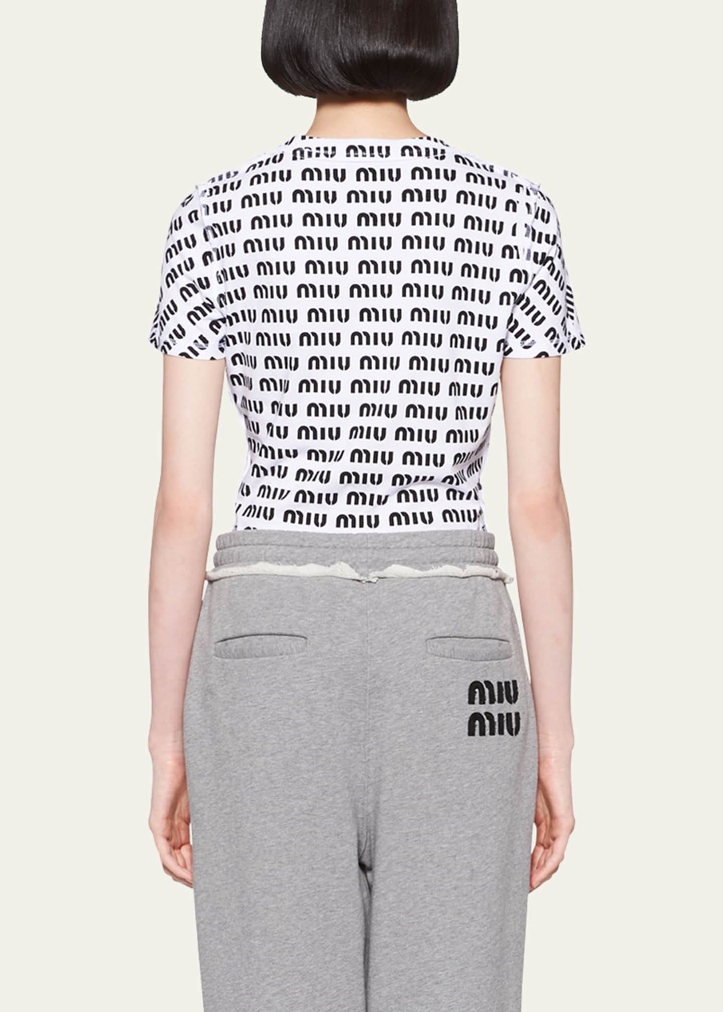 Miu Miu Logo-Print Cotton T-Shirt - Bergdorf Goodman